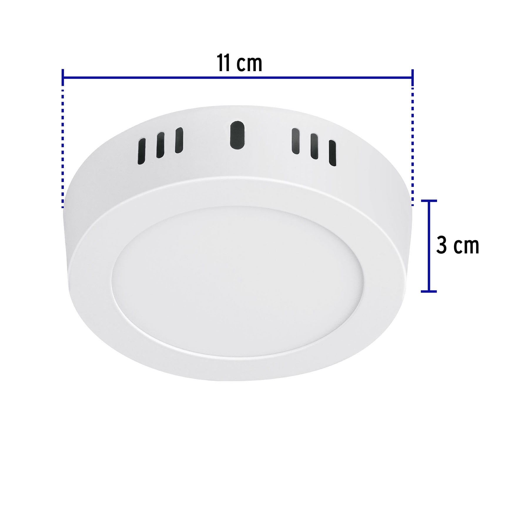 Luminario LED tipo plafón 6 W, redondo, luz de día, blanco