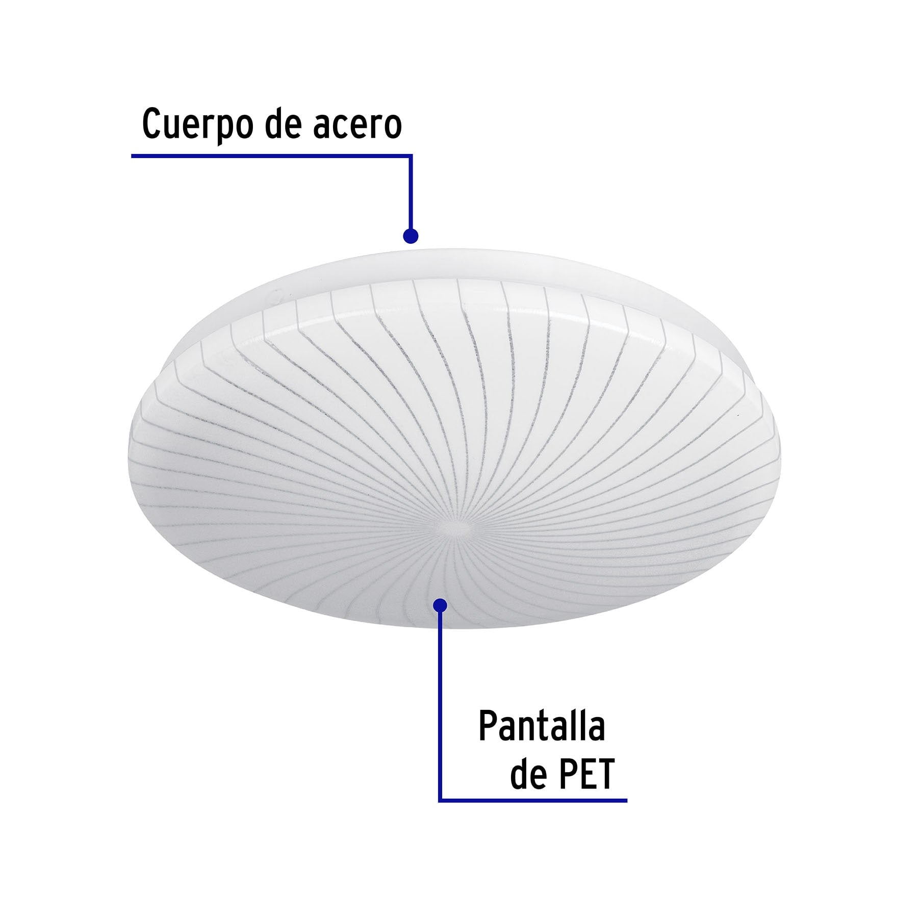 Luminario LED 15W plafón decorativo espiral luz de día,BASIC