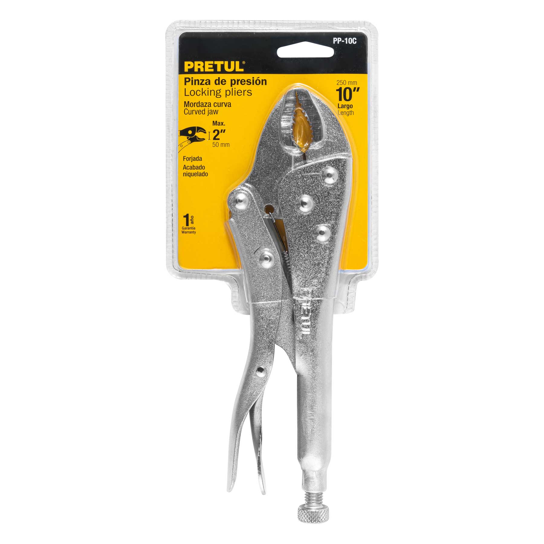Pinza de presión 10" mordaza curva, Pretul