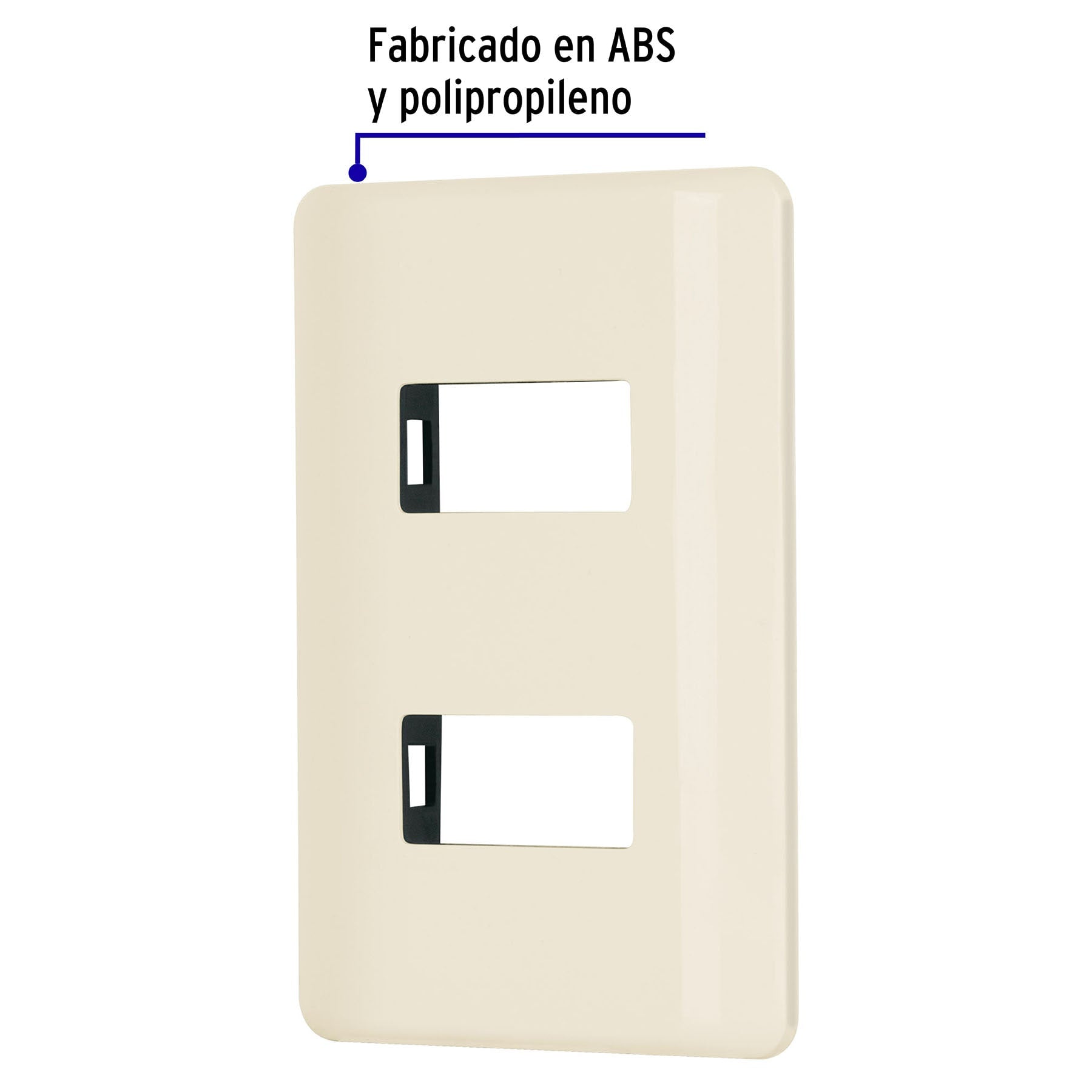 Placa 2 módeloulos, marfil, línea Volteck Basic