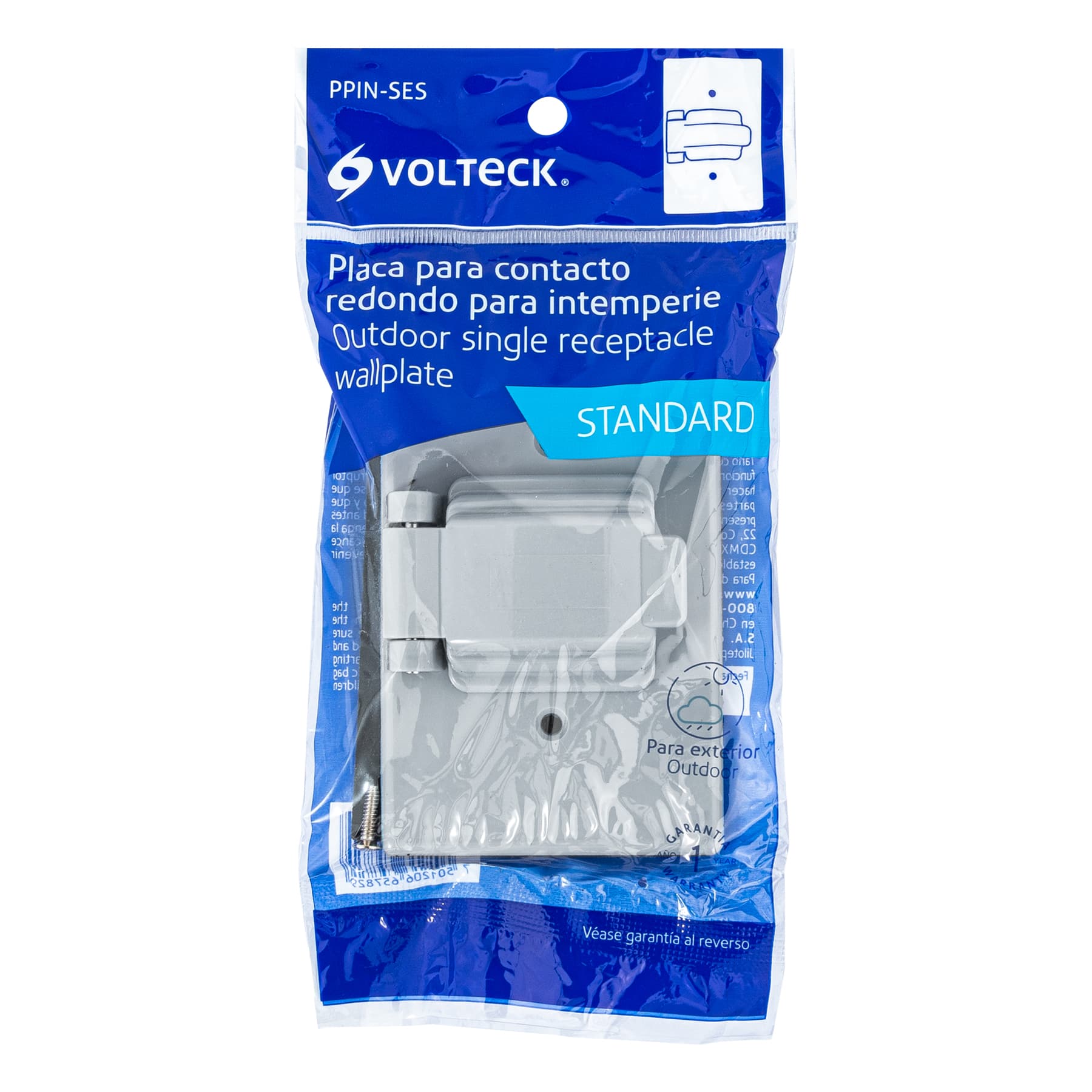 Placa contacto redondo, policarbonato,para intemperie, Standard