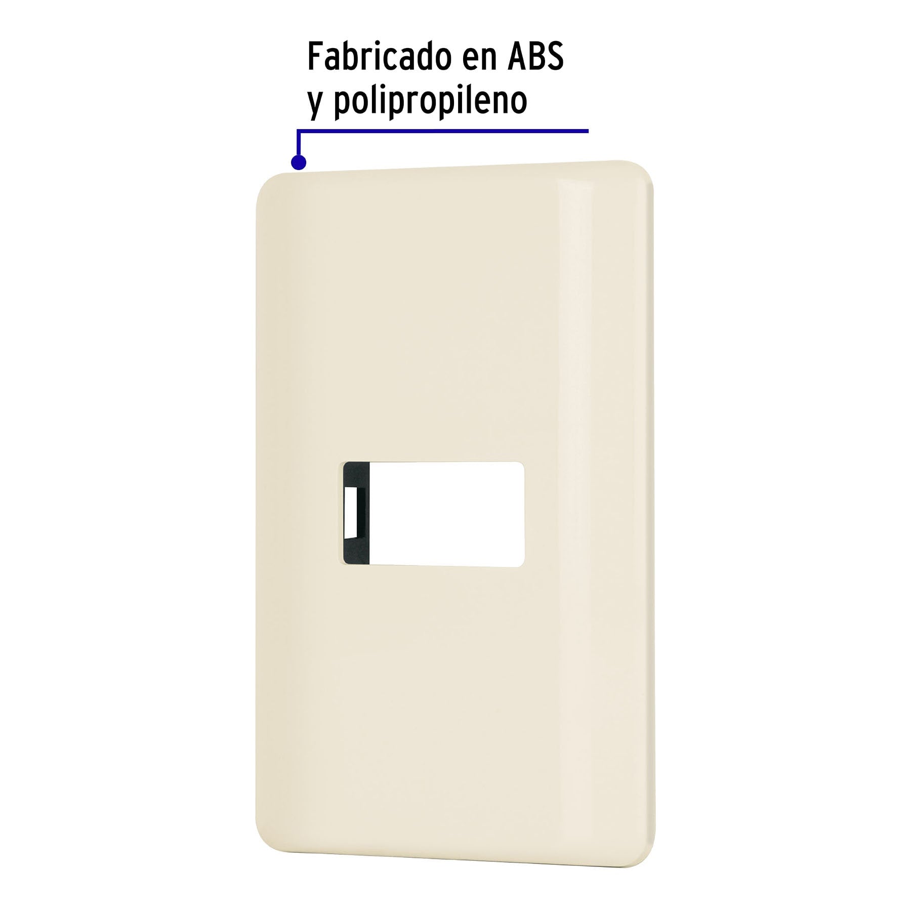 Placa 1 módeloulo, marfil, línea Volteck Basic