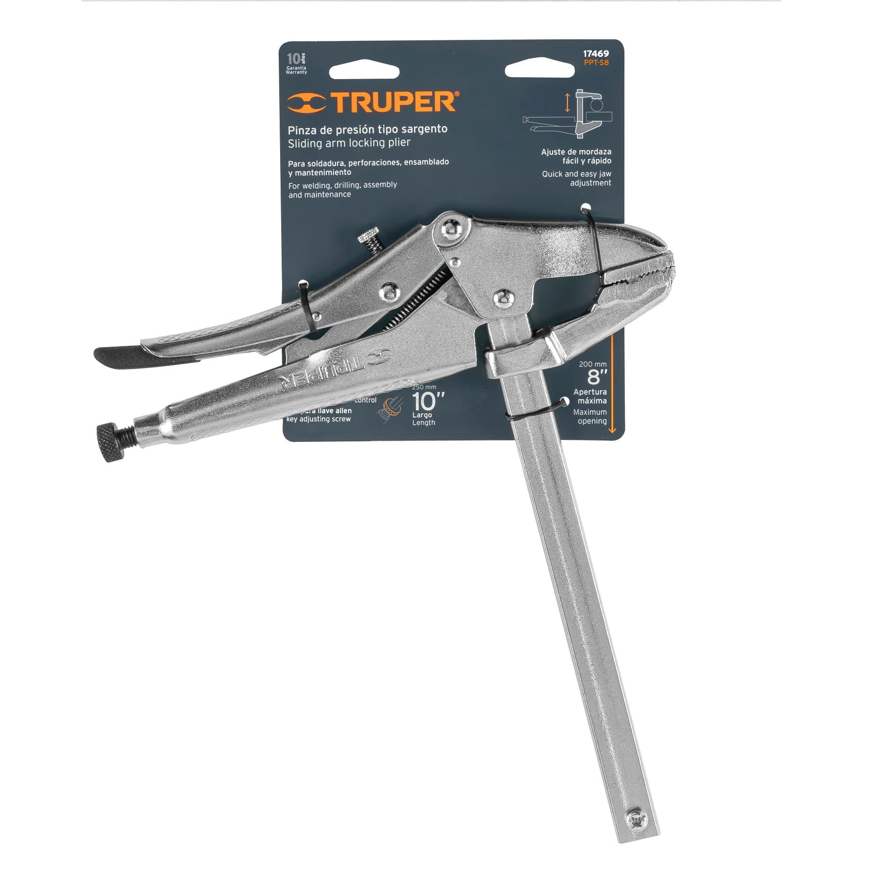 Pinzas de presión 8" tipo sargento, Truper