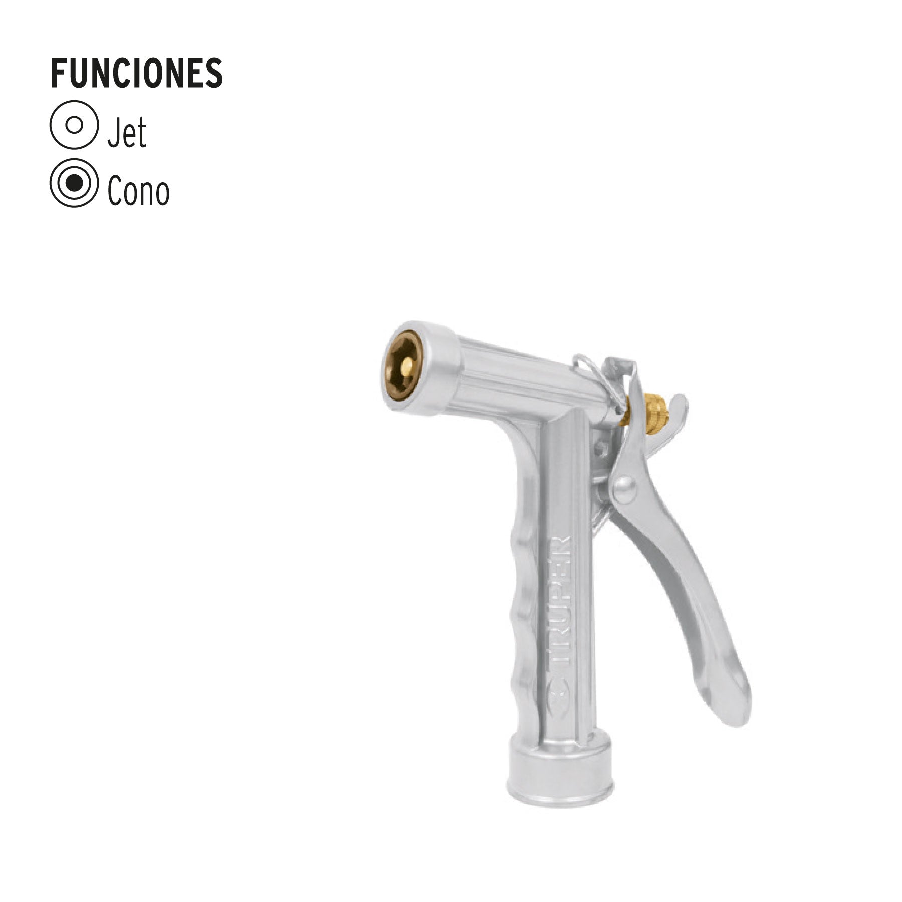 Pistola para riego 2 funciones con recubrimiento y boquilla