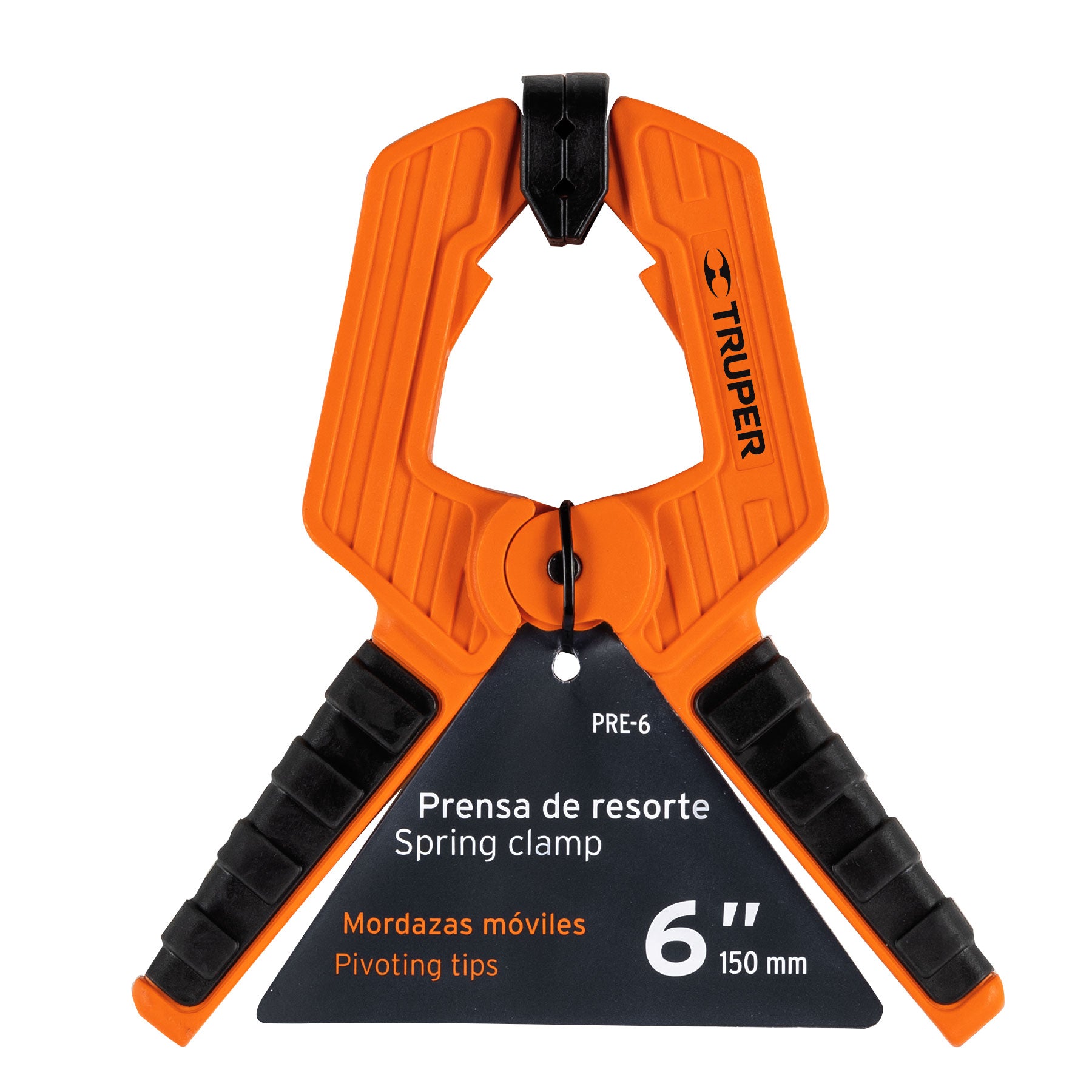 Prensa de resorte de 6", cuerpo de nylon con mango de TPR