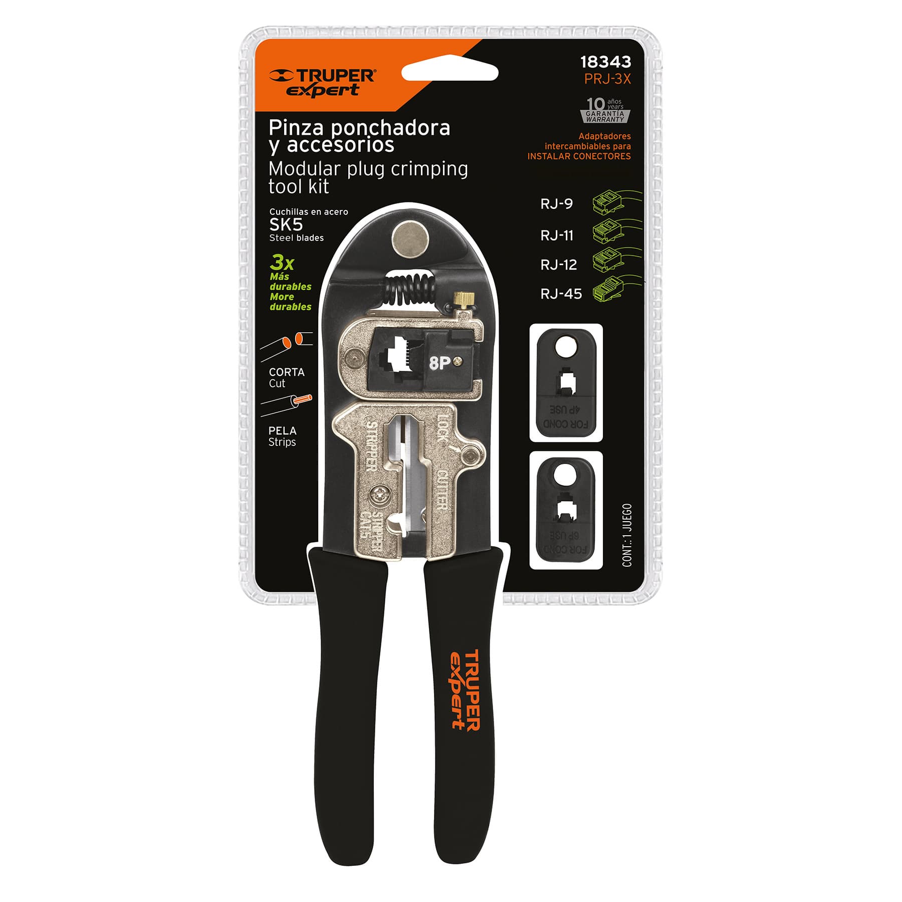 Pinza 8" ponchadora, módeloulos intercambiables, Truper