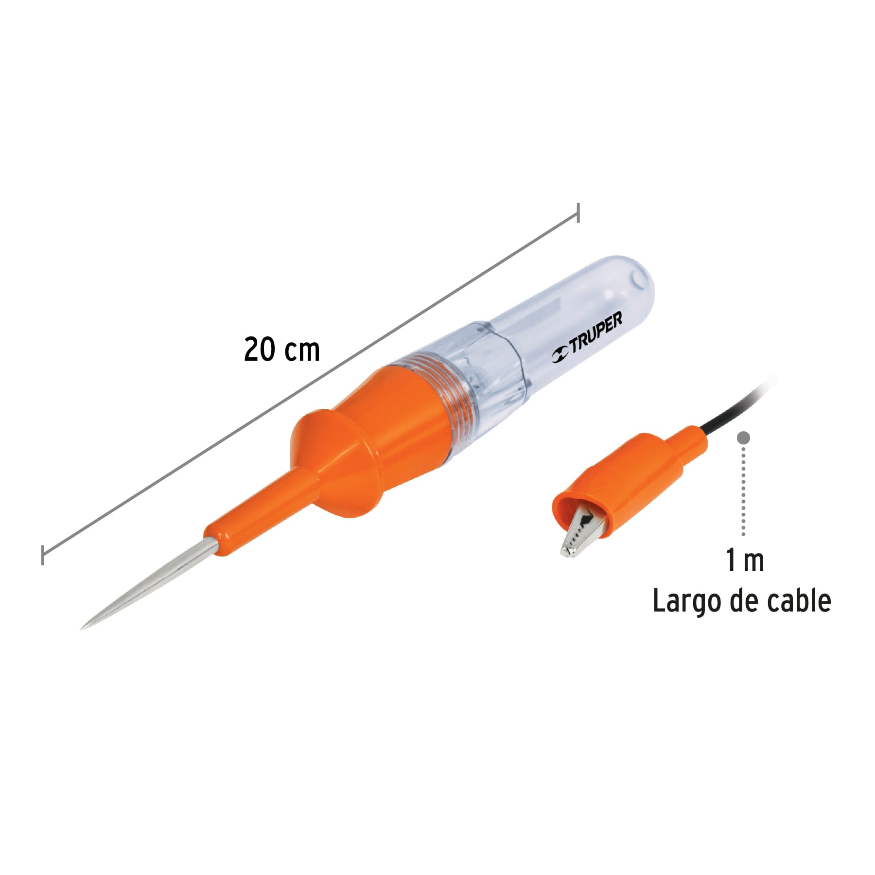 Probador de circuitos de corriente directa 20 cm, Truper
