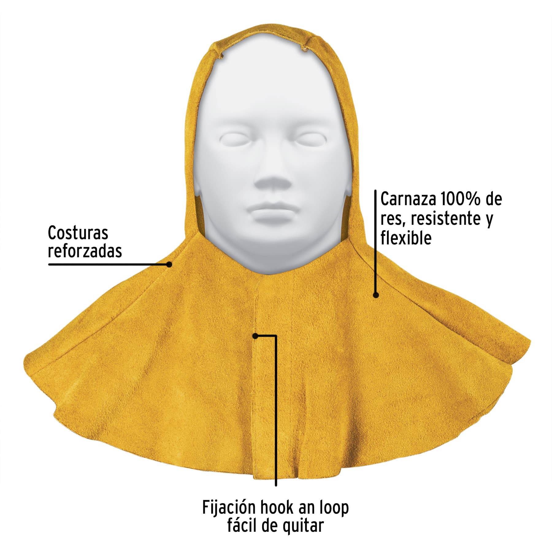 Protección para soldar, capucha de carnaza, Truper