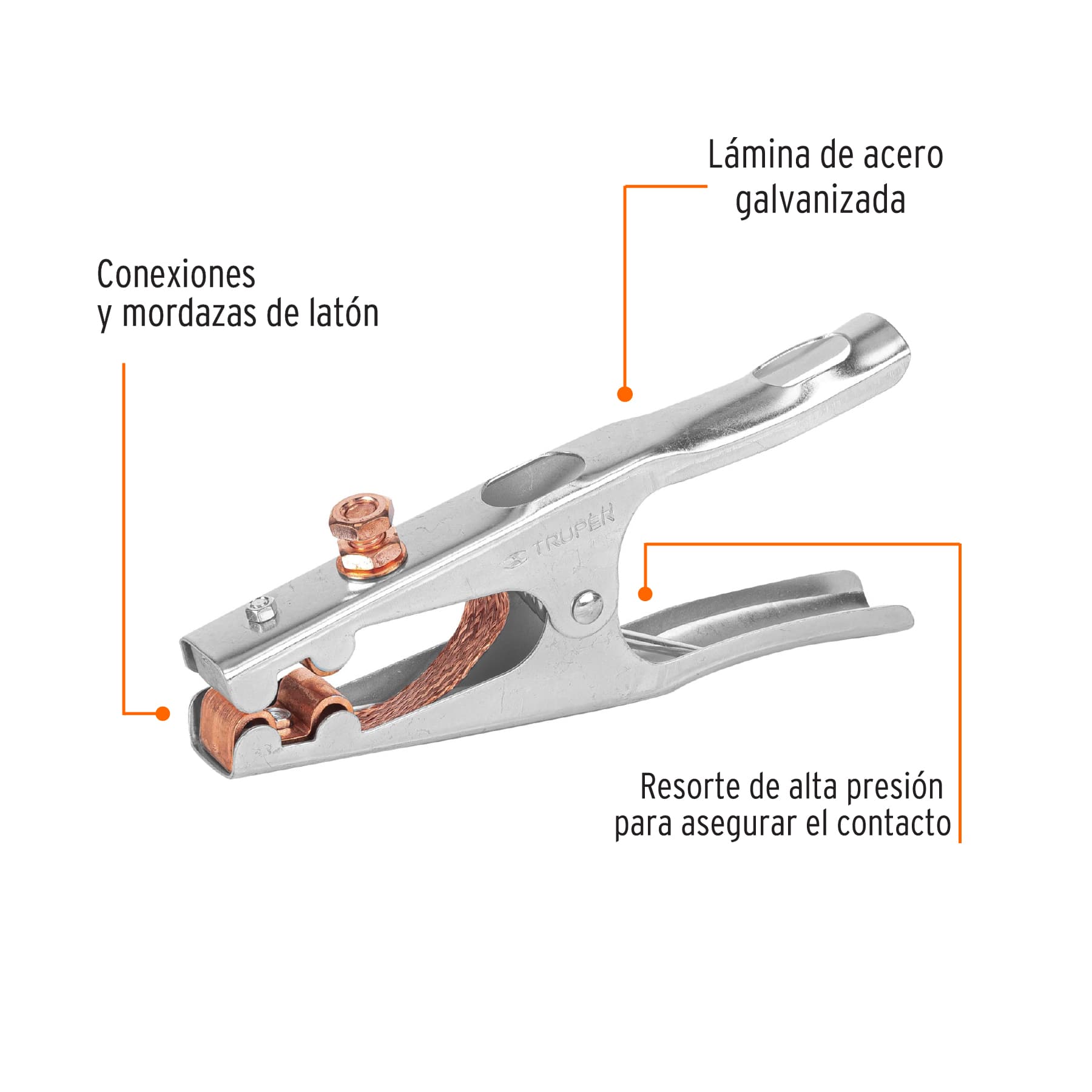 Pinza para tierra de 500 A, Truper