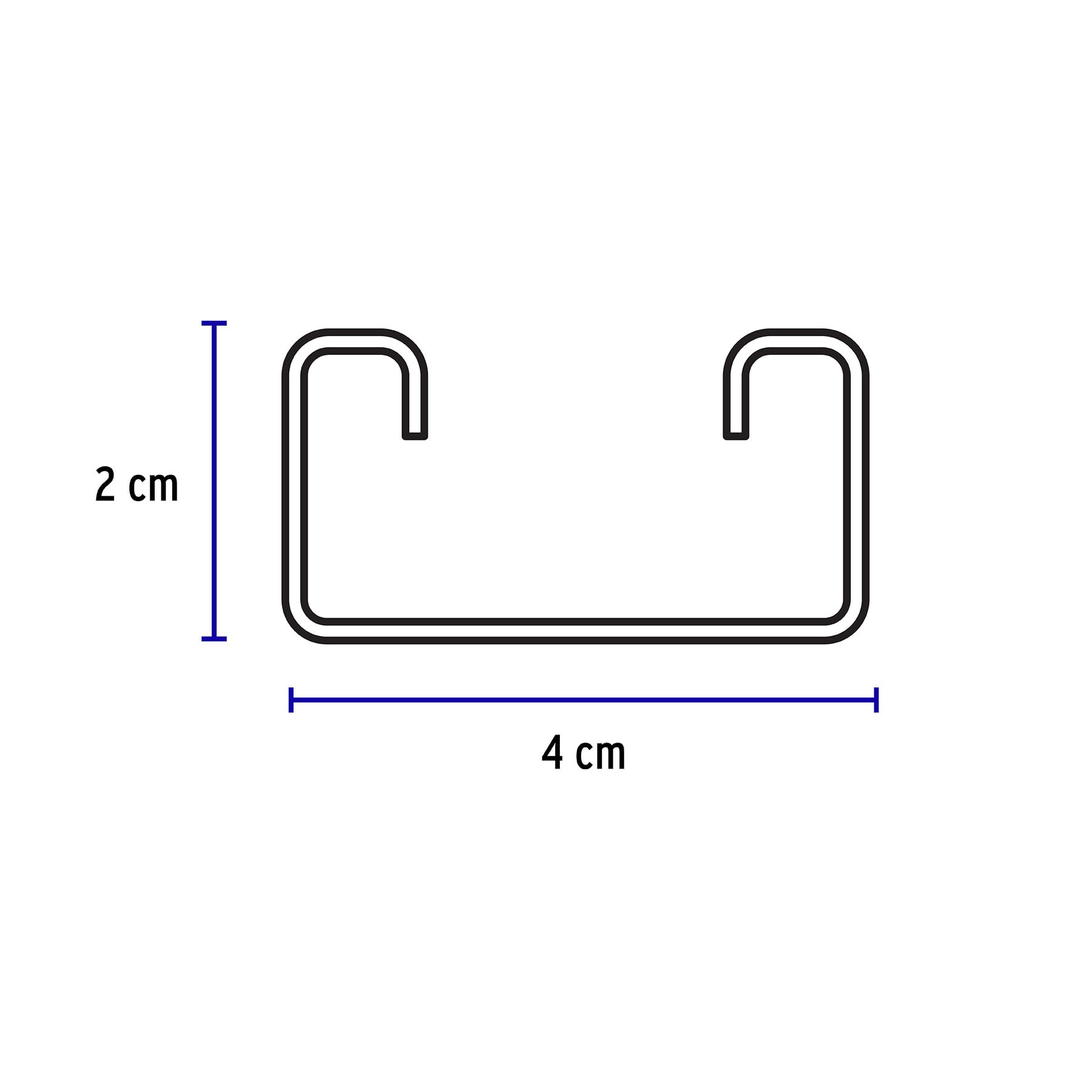 Perfil monocanal perforado de 3 m, 4 x 2 cm cal. 14, VOLTECK