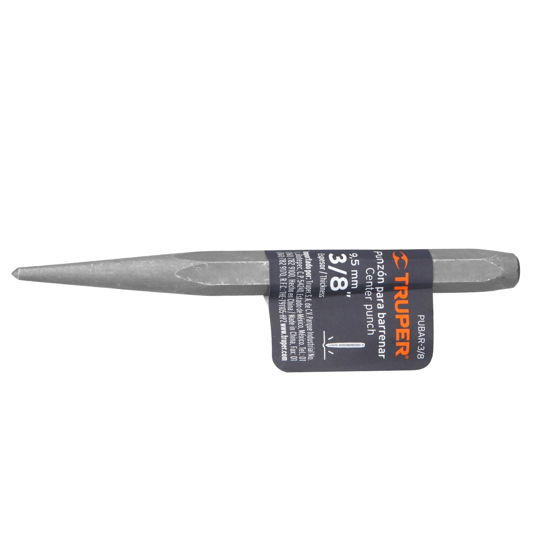 Punzón 3/8" para barrenar, largo 4-7/8", Truper