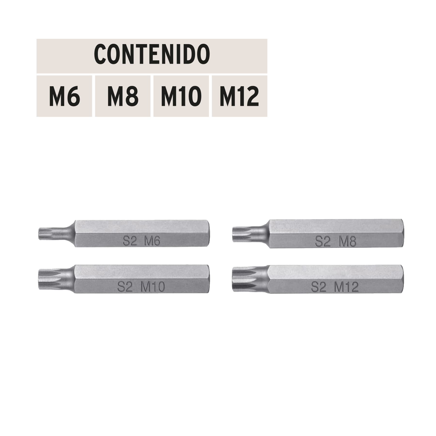 Estuche con 4 puntas brístol combinadas largo 3", Expert