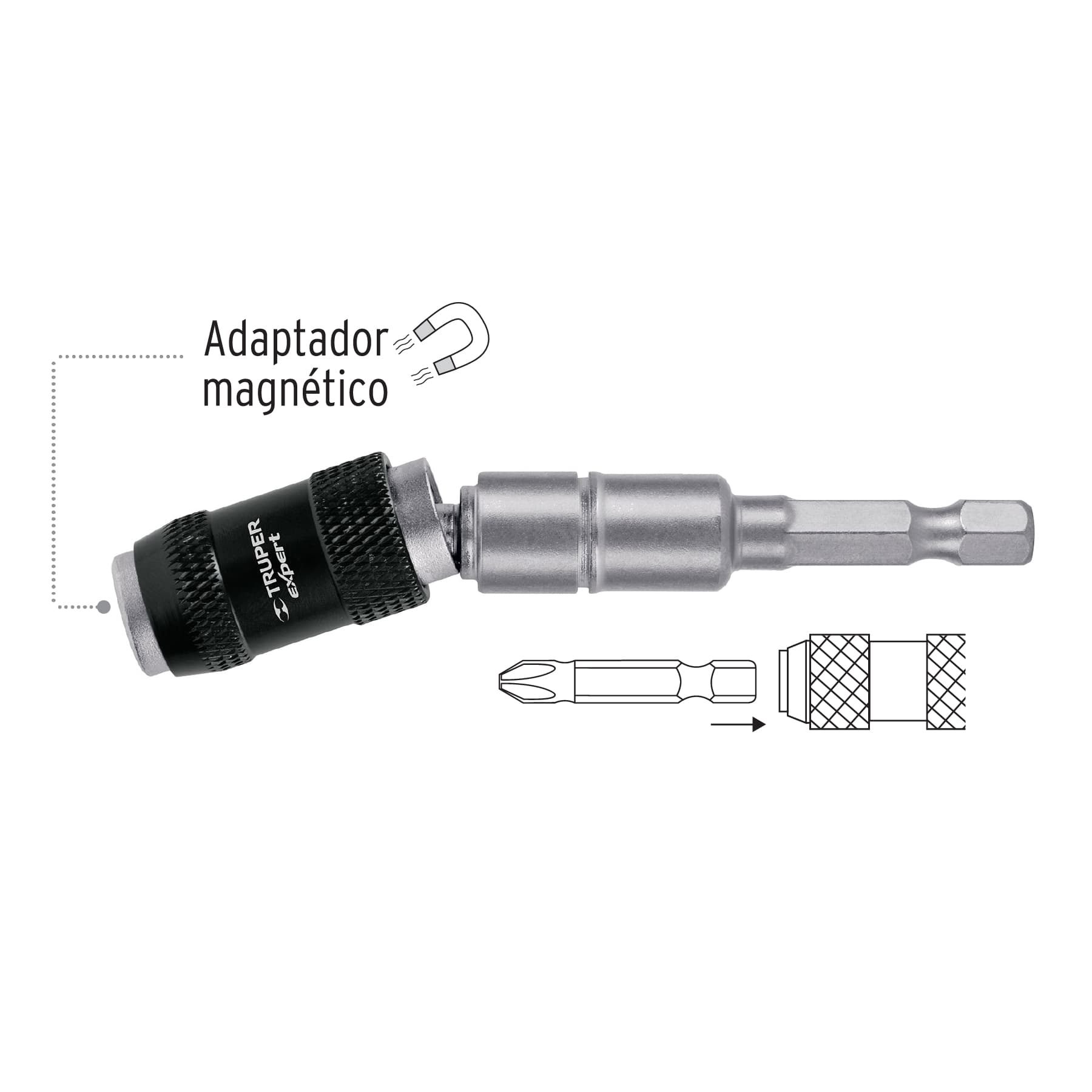 Extensión magnética articulada 4 3/4", para puntas, Expert