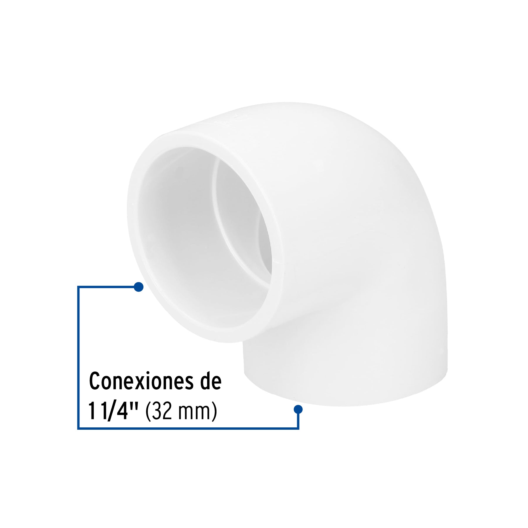 Codo 90∞ de PVC de 1-1/4", Foset