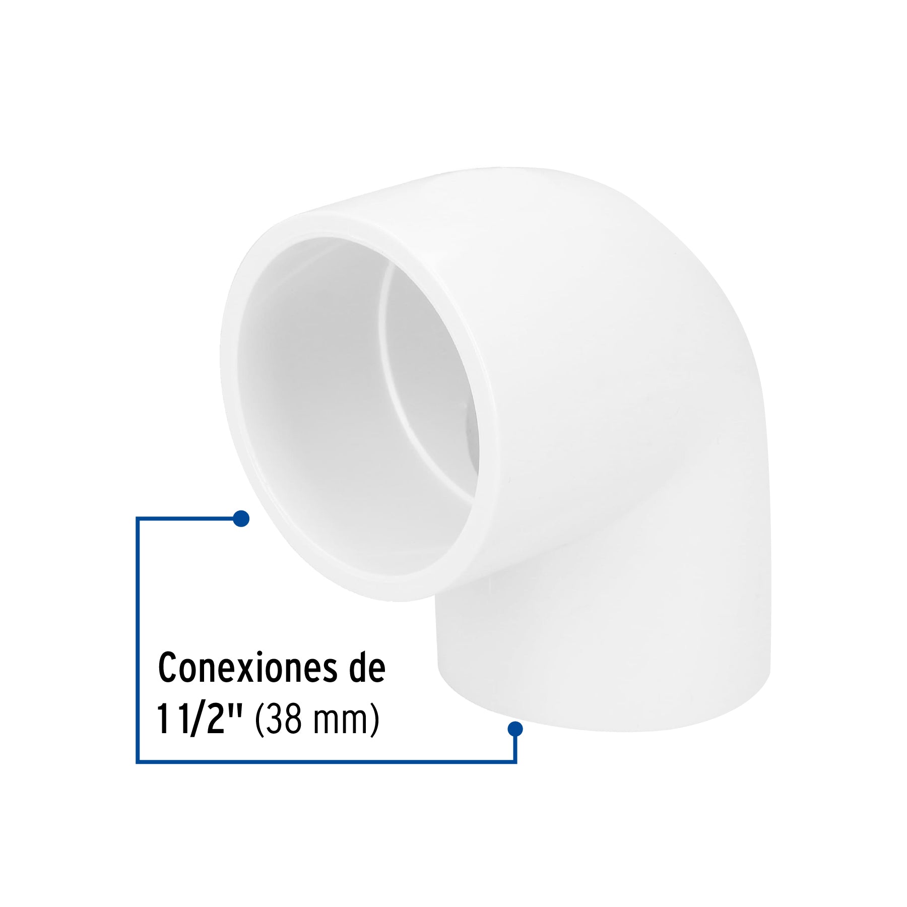 Codo 90∞ de PVC de 1-1/2", Foset