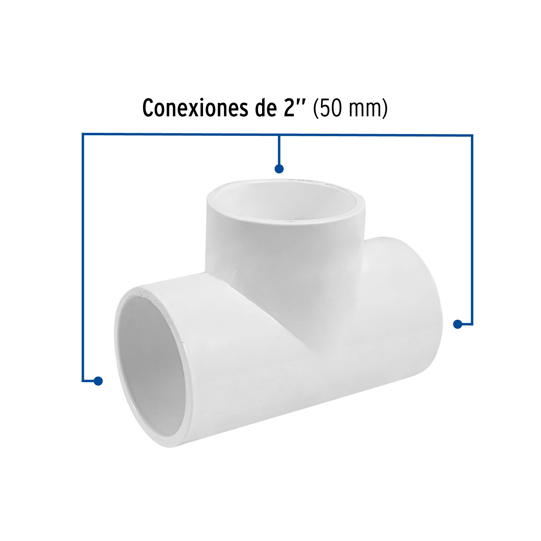 Tee sencilla de PVC 2", Foset
