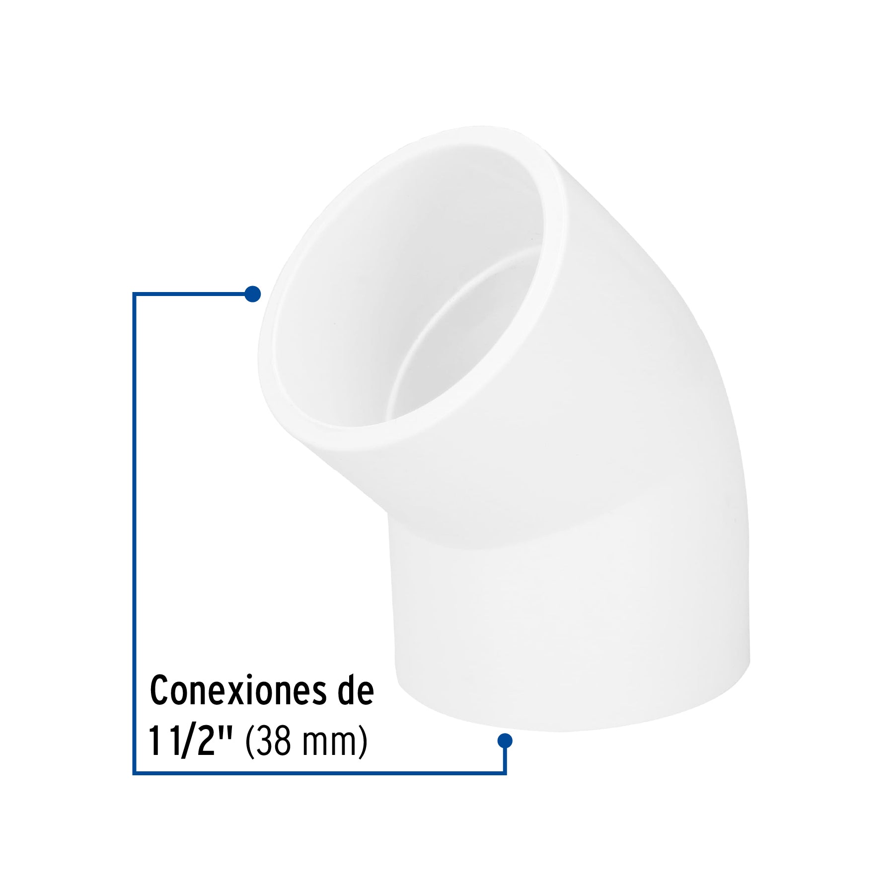 Codo 45∞ de PVC de 1-1/2", Foset