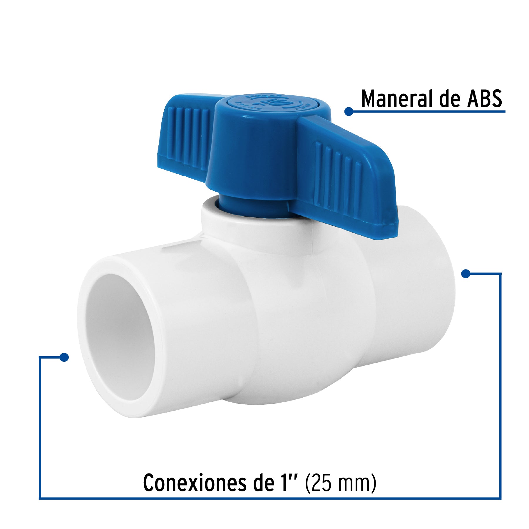 Válvula de esfera de PVC 1" para cementar, Foset