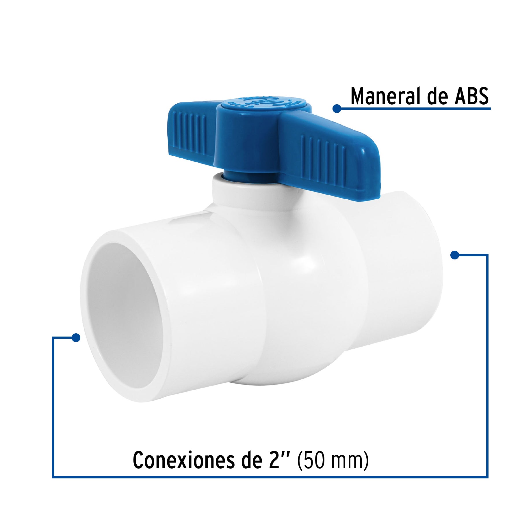 Válvula de esfera de PVC 2" para cementar, Foset