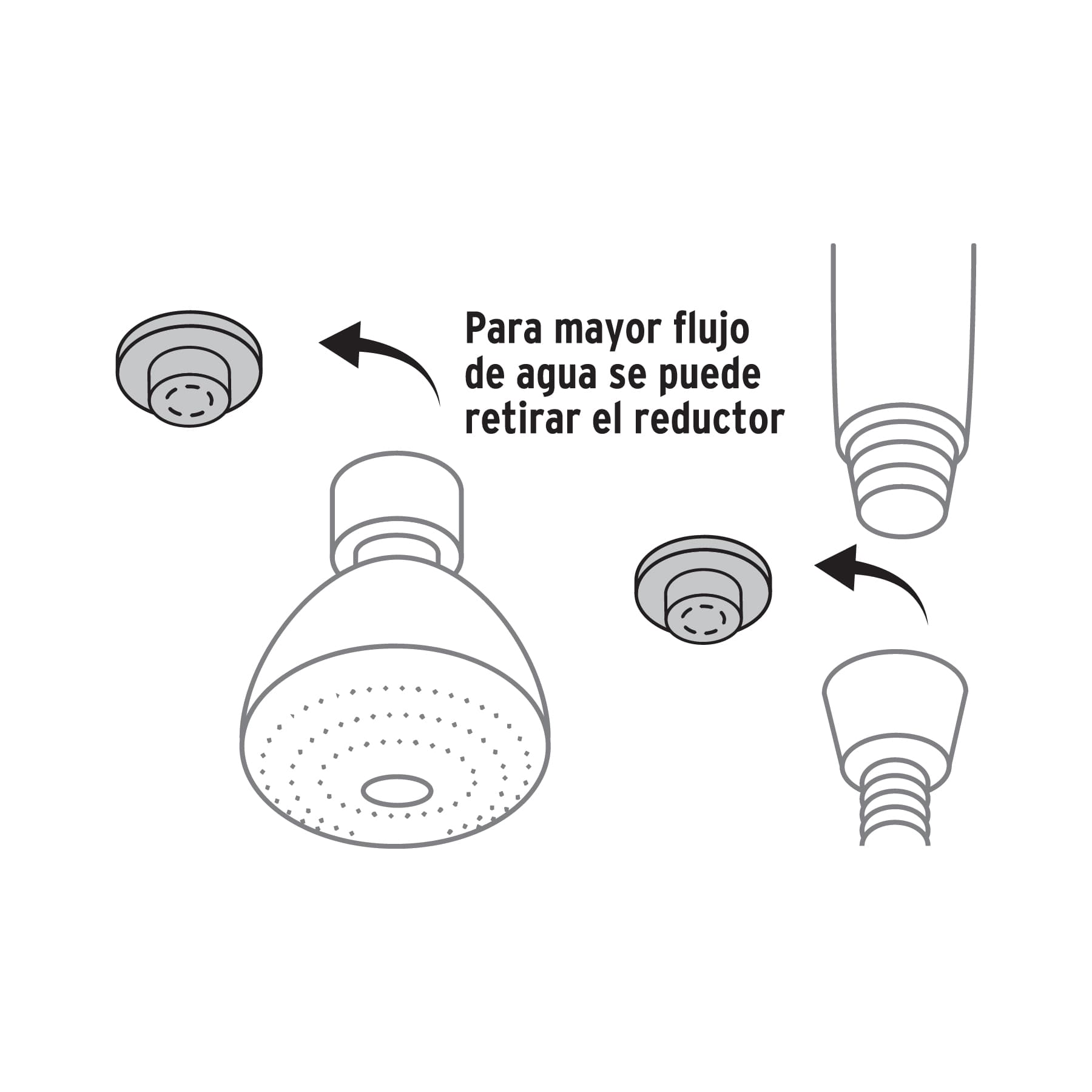 Regadera 3-1/4" con extensión tipo teléfono, Foset Aero