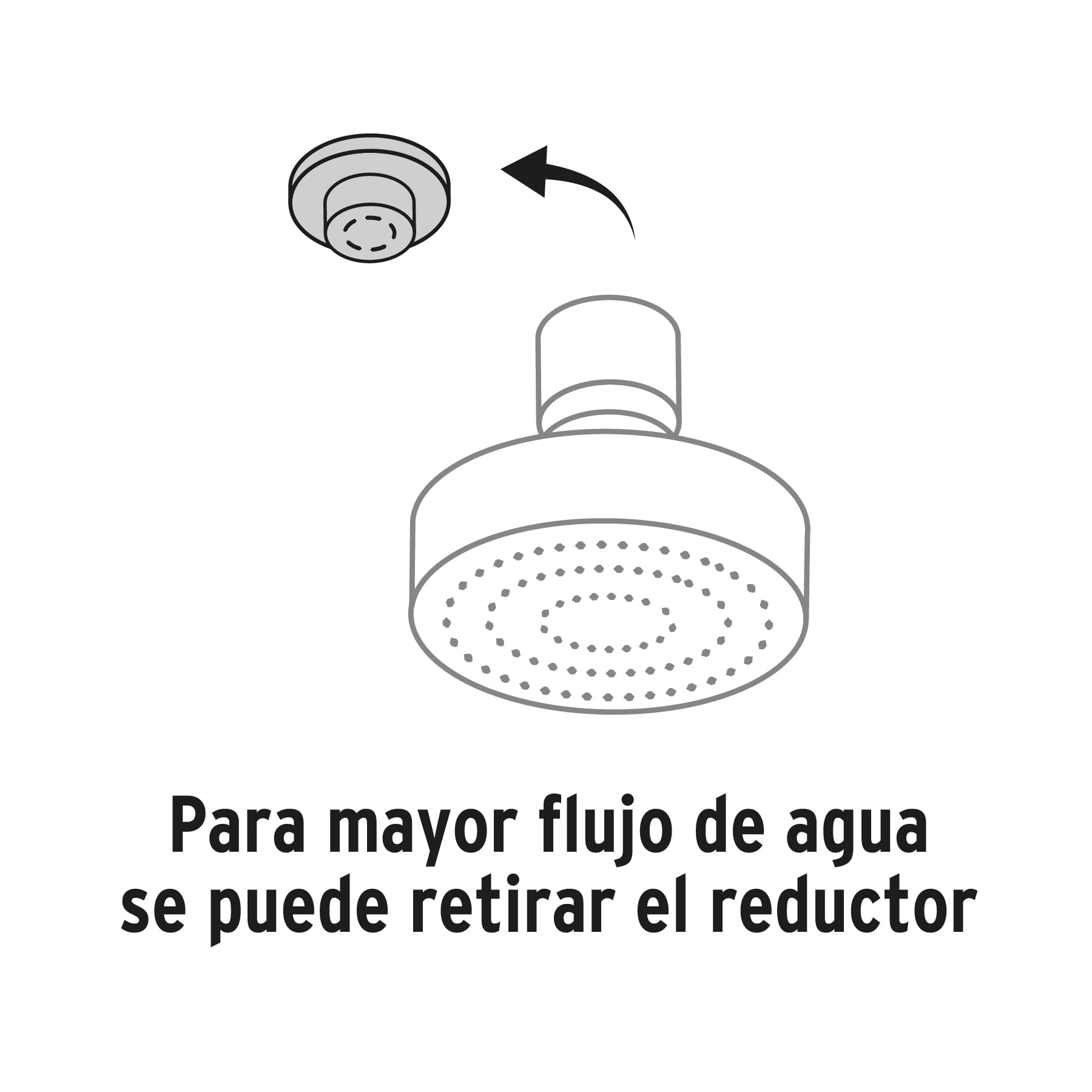 Regadera cromo 4" plato redondo, sin brazo, Foset Element