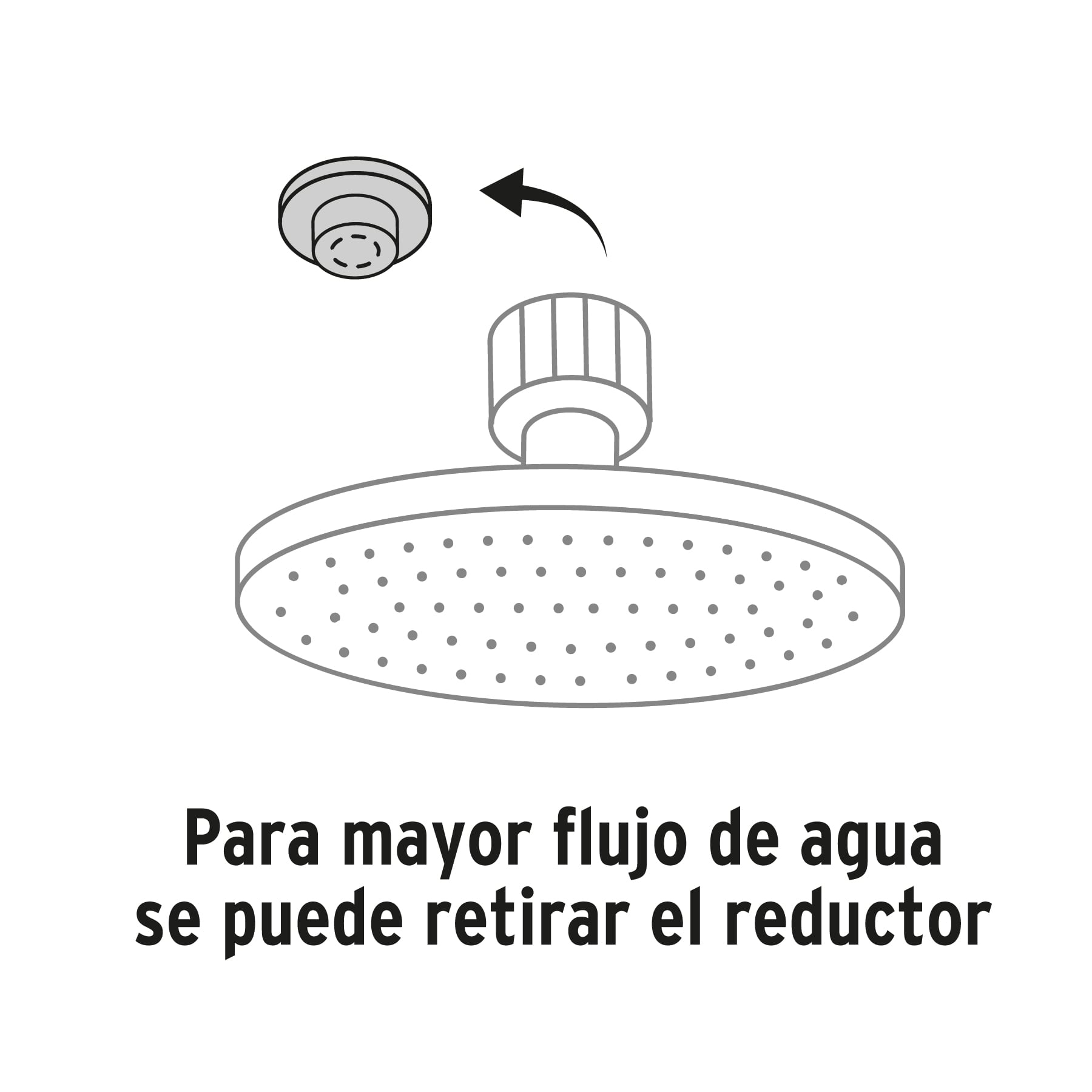 Regadera satín 6" plato redondo, con brazo, Foset Element