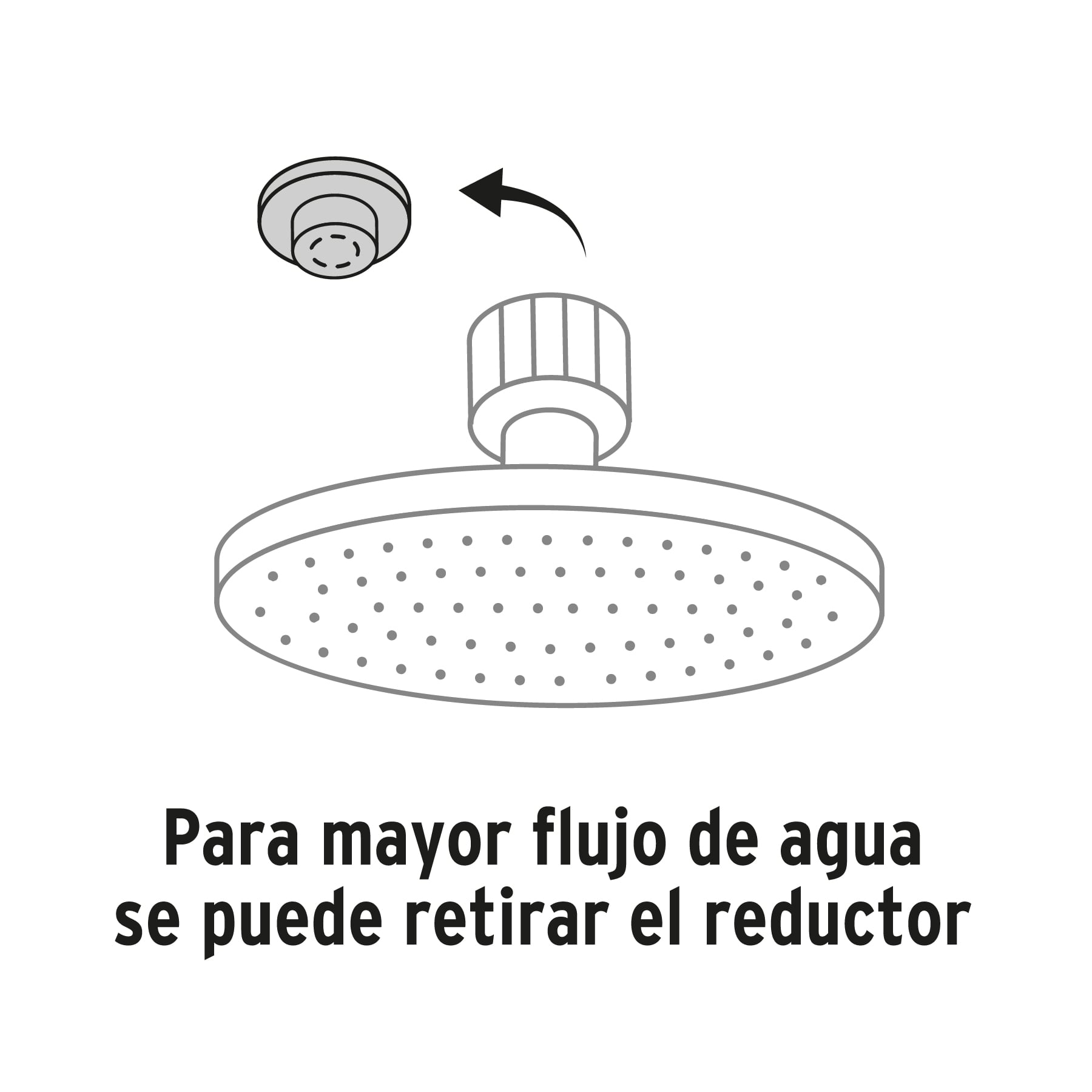 Regadera cromo 6" plato redondo, sin brazo, Foset Element