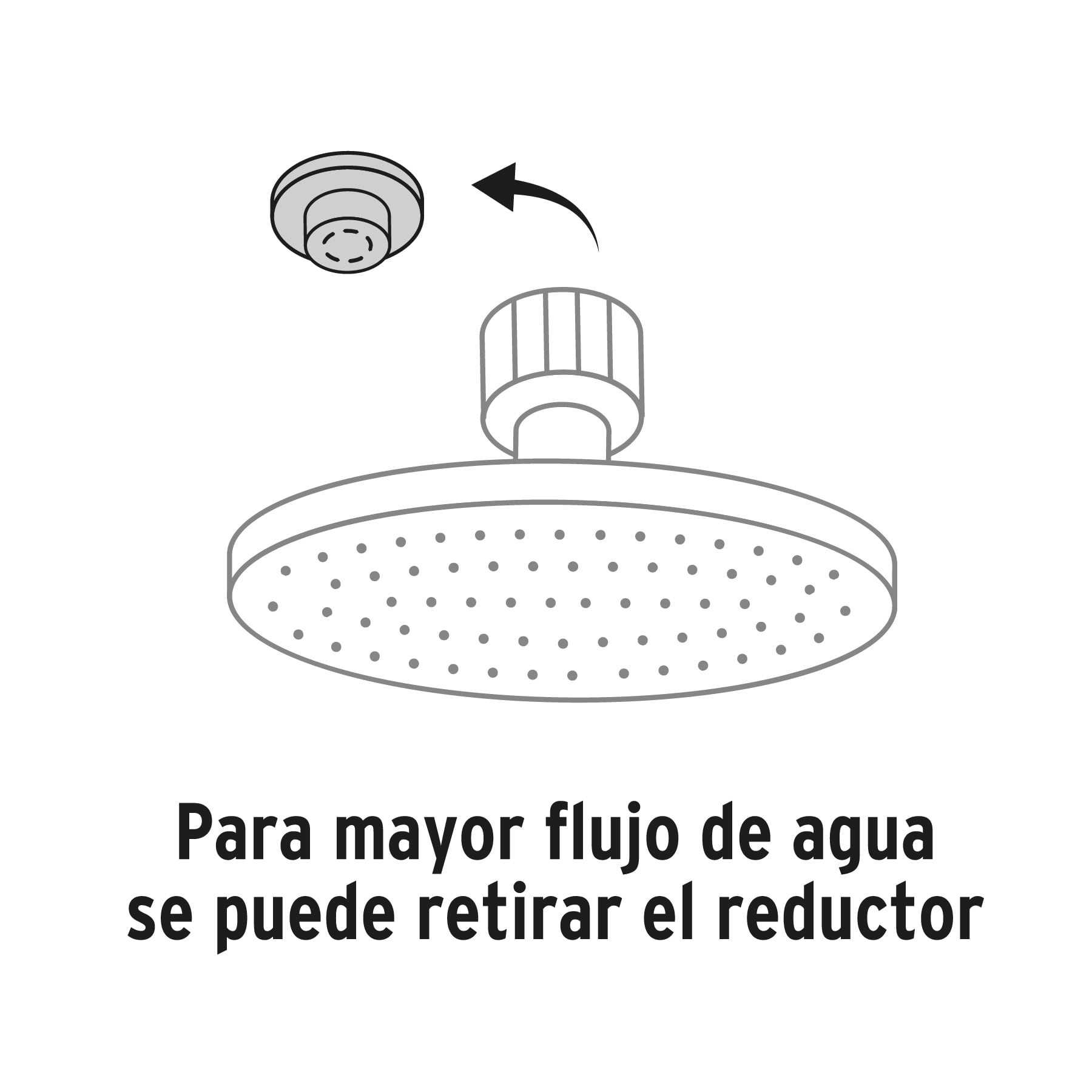 Regadera cromo 8" plato redondo, sin brazo, Foset Element