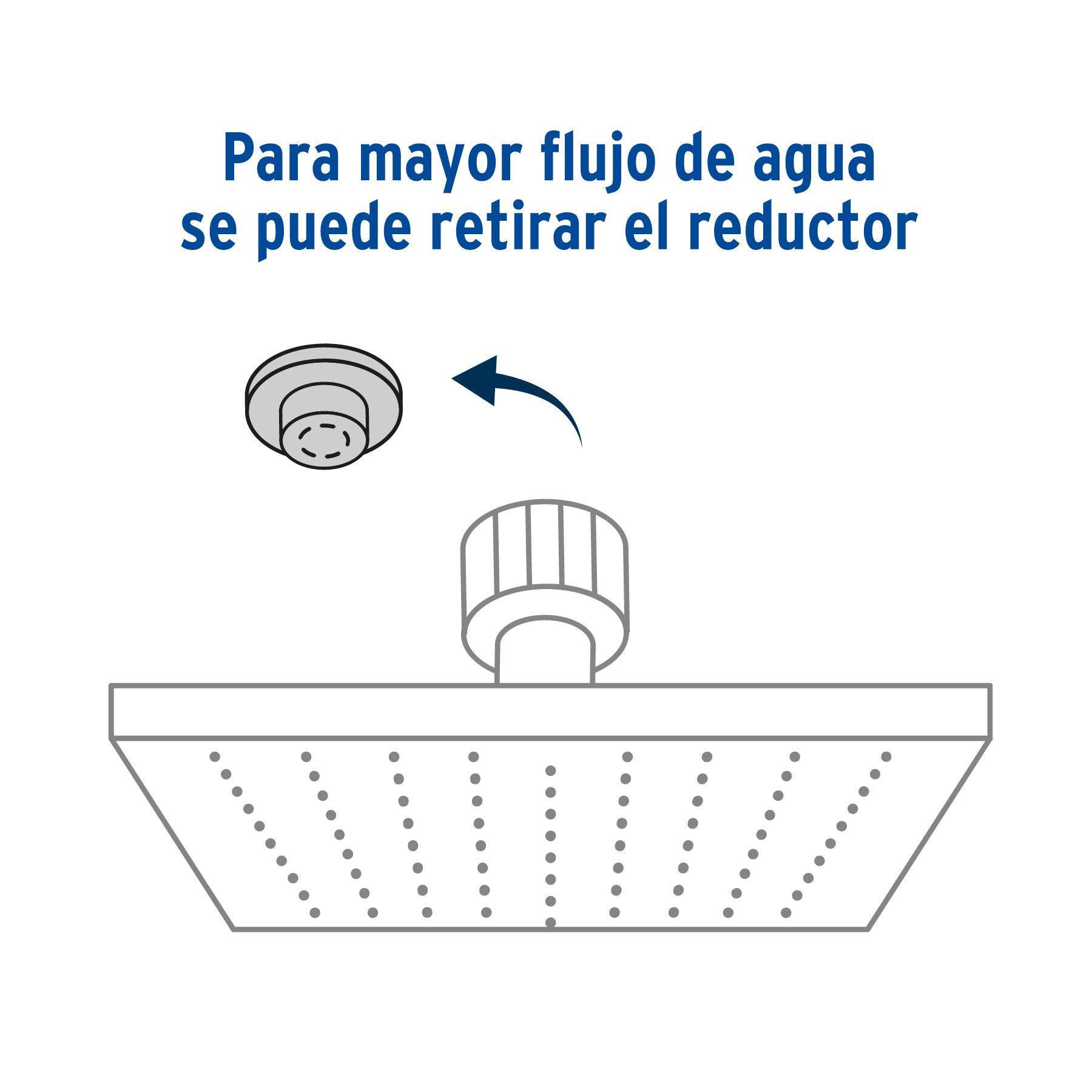 Regadera plato cuadrado 8" sin brazo, cromo, Foset RIVIERA