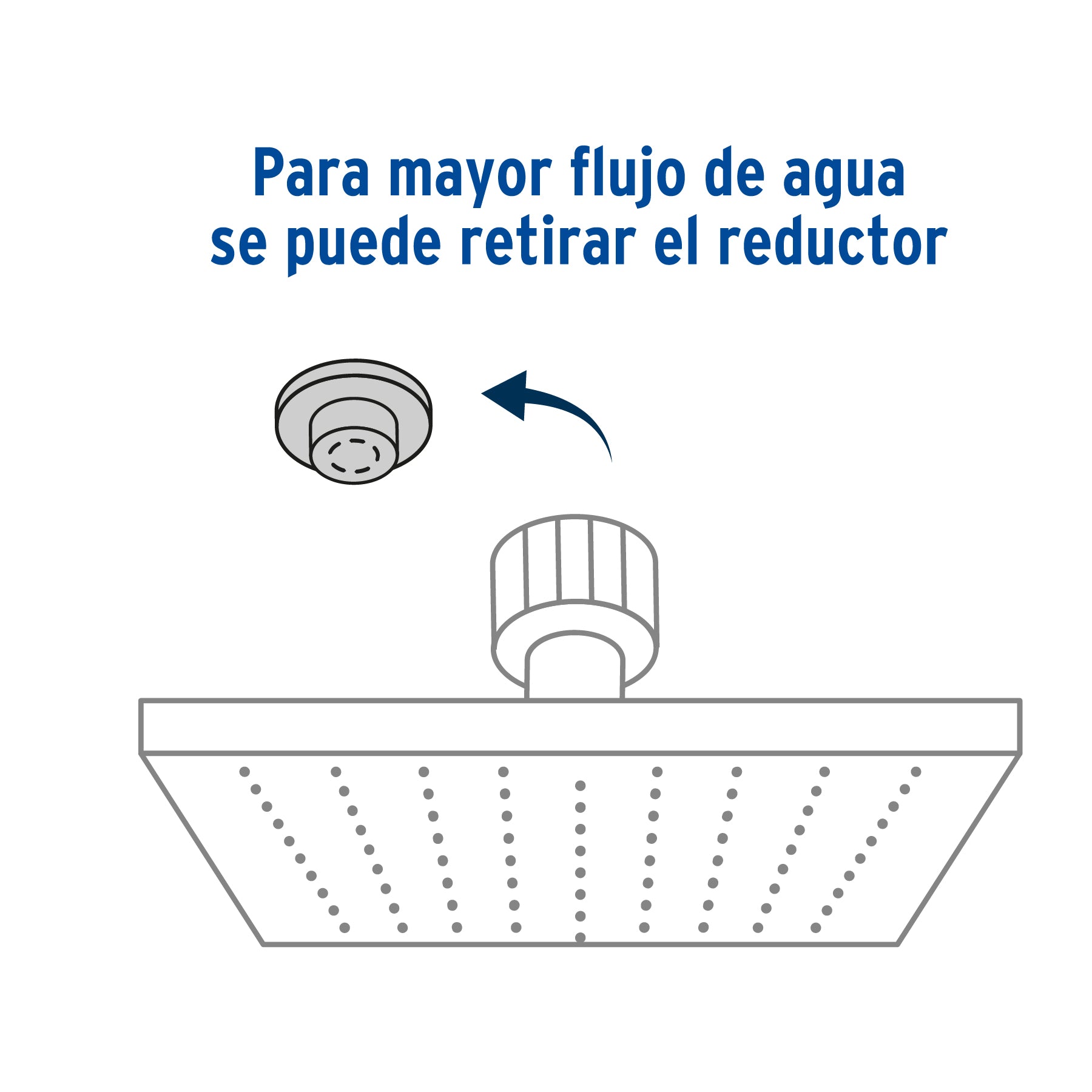 Regadera plato cuadrado 10" sin brazo, cromo, Foset RIVIERA