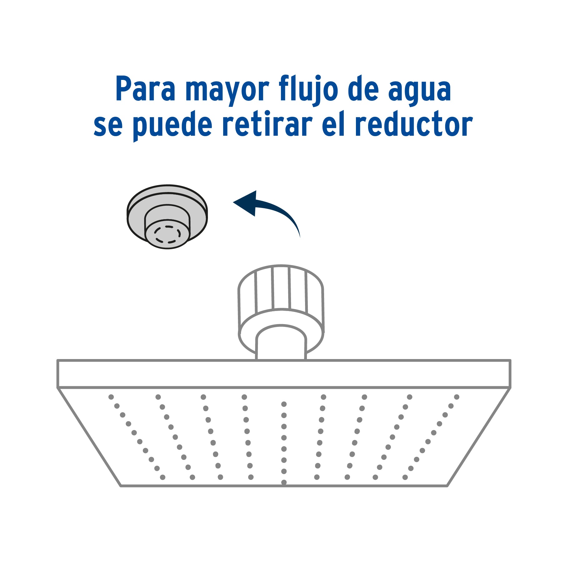 Regadera plato cuadrado 12" sin brazo, cromo, Foset RIVIERA