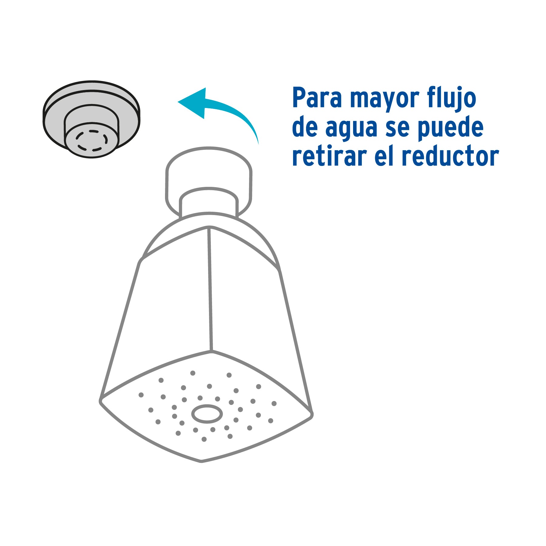 Regadera cuadrada metálica 2" sin brazo, Foset Aqua