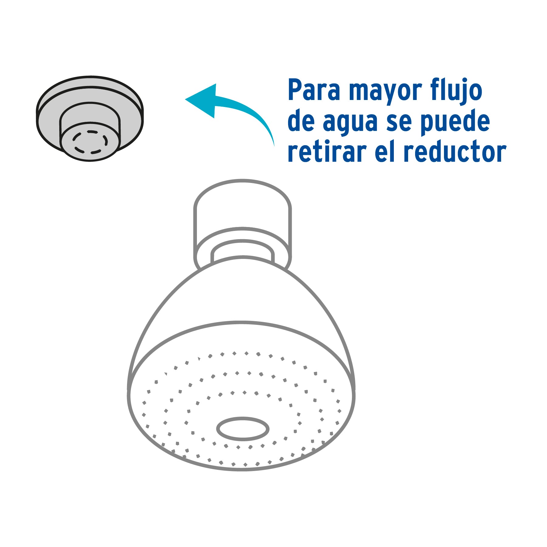 Regadera 3", 5 funciones brazo y chapetón de acero, Aqua