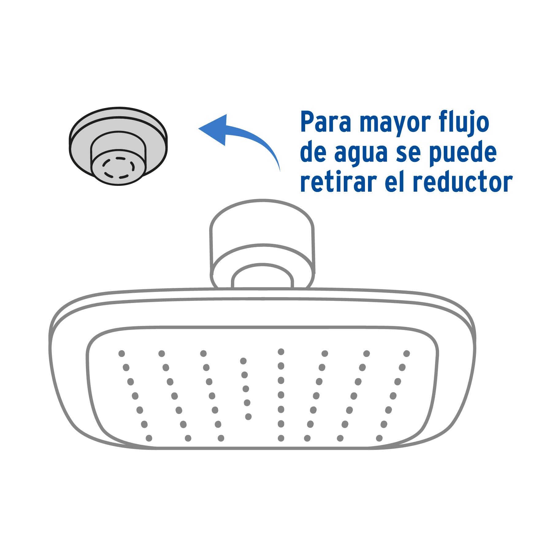 Regadera cuadrada plato ancho 6" brazo inox a muro, Aero