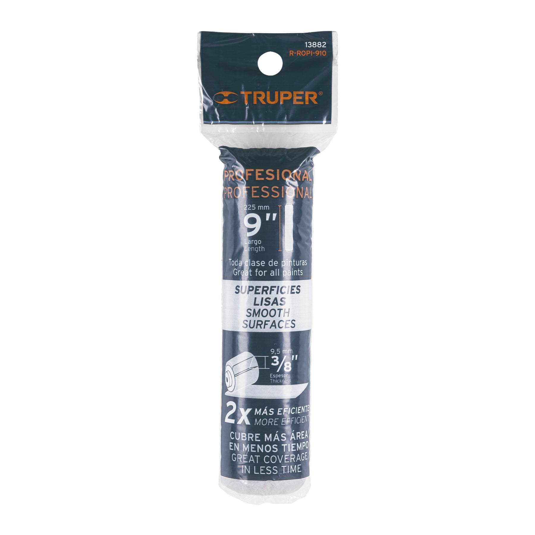 Felpa para rodillo 9" x 3/8" superficies lisas, Truper