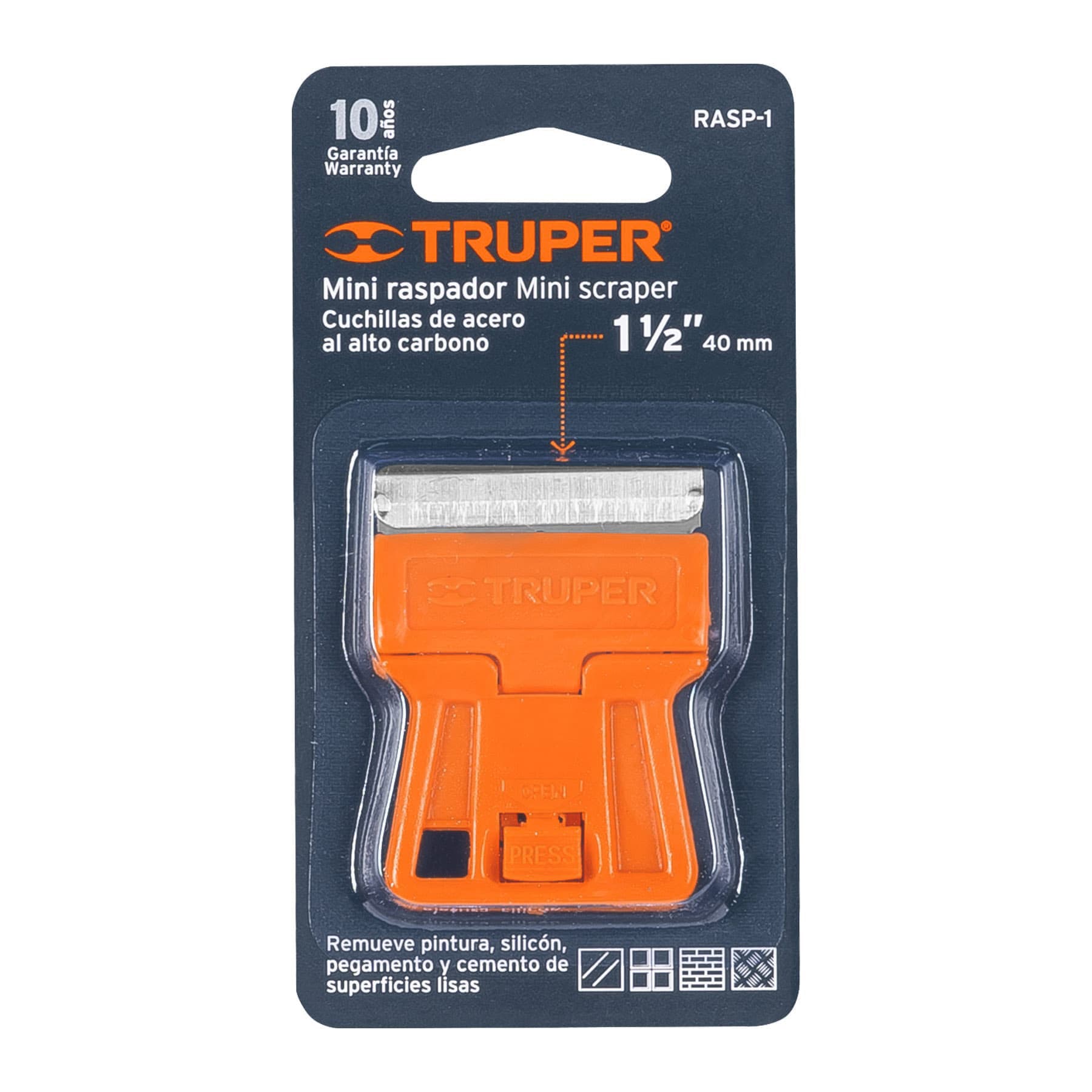 Minirraspador plástico con cuchilla de 1-1/2", Truper