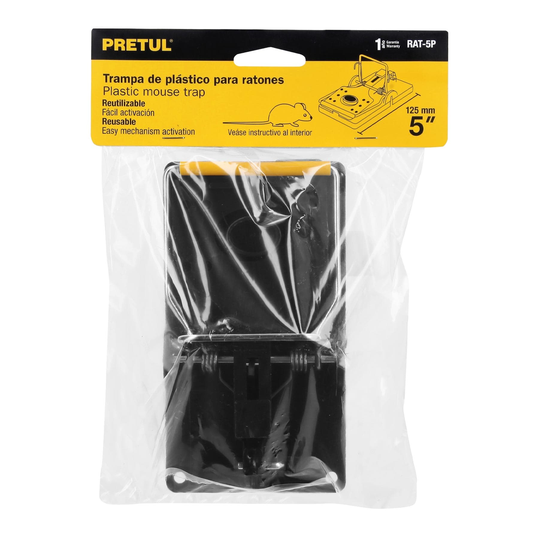 Trampa de plástico de 5" para ratón, Pretul