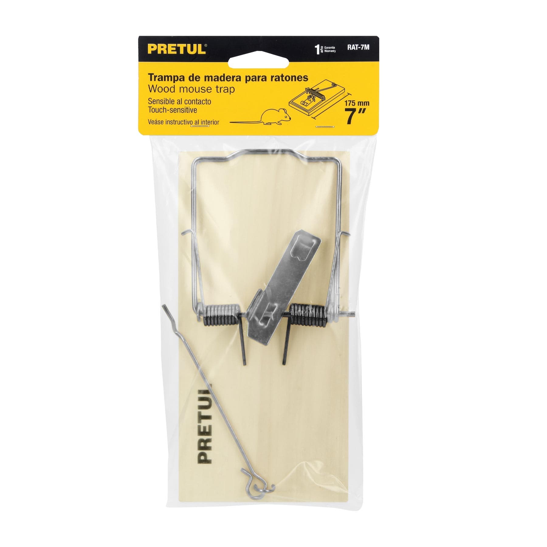 Trampa de madera de 7" para ratón, Pretul