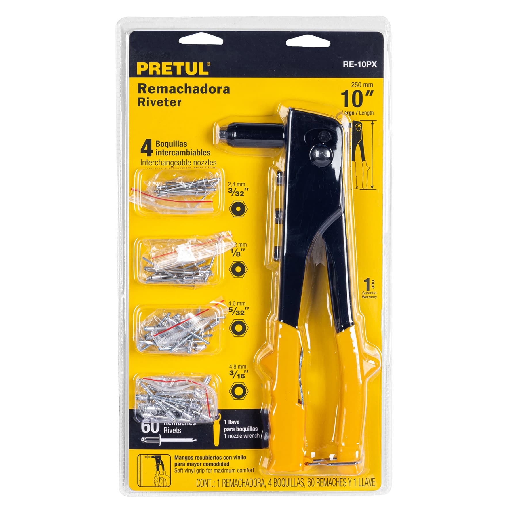 Remachadora 10" con remaches, Pretul