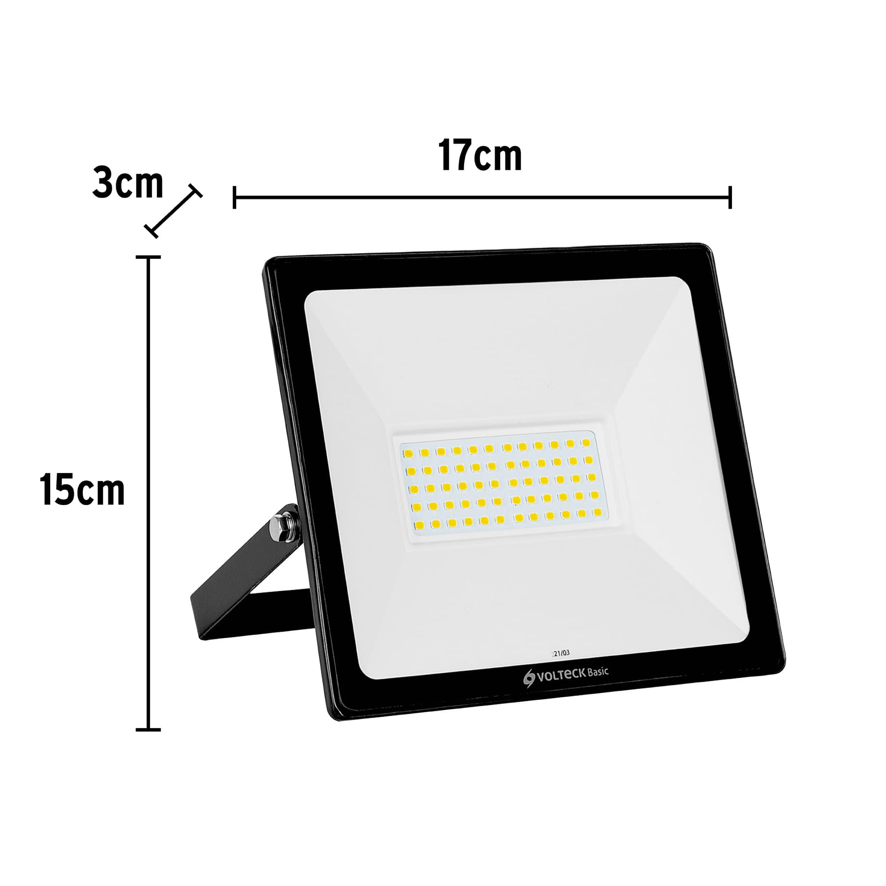 Reflector ultra delgado LED 50 W luz cálida, Volteck Basic