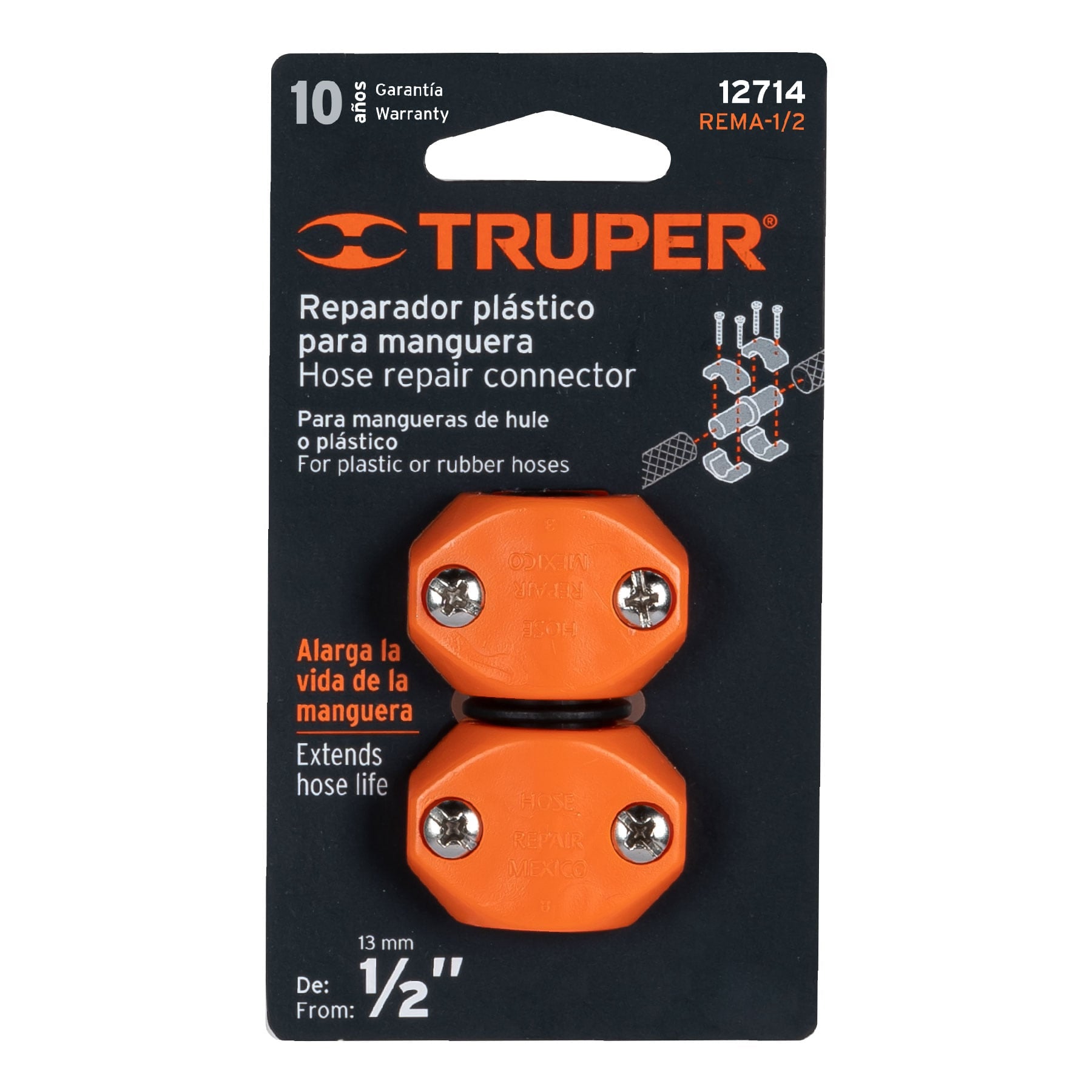 Reparador 1/2" de ABS para manguera, Truper