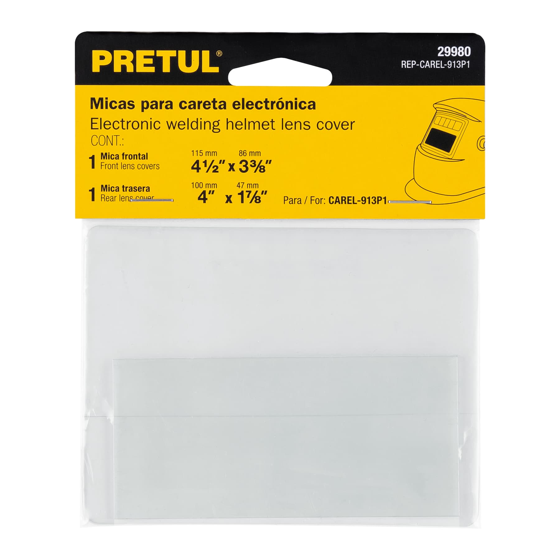 Bolsa con 2 micas para careta CAREL-913P1, Pretul