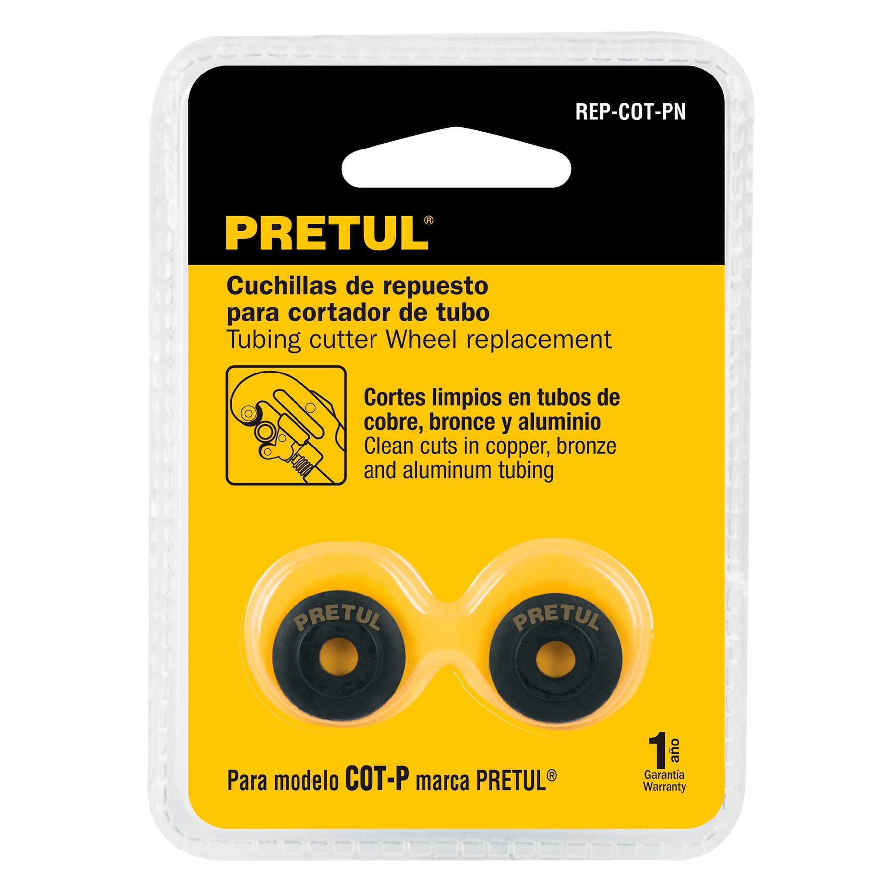 Blíster con 2 cuchillas para cortador de tubo COT-P, Pretul