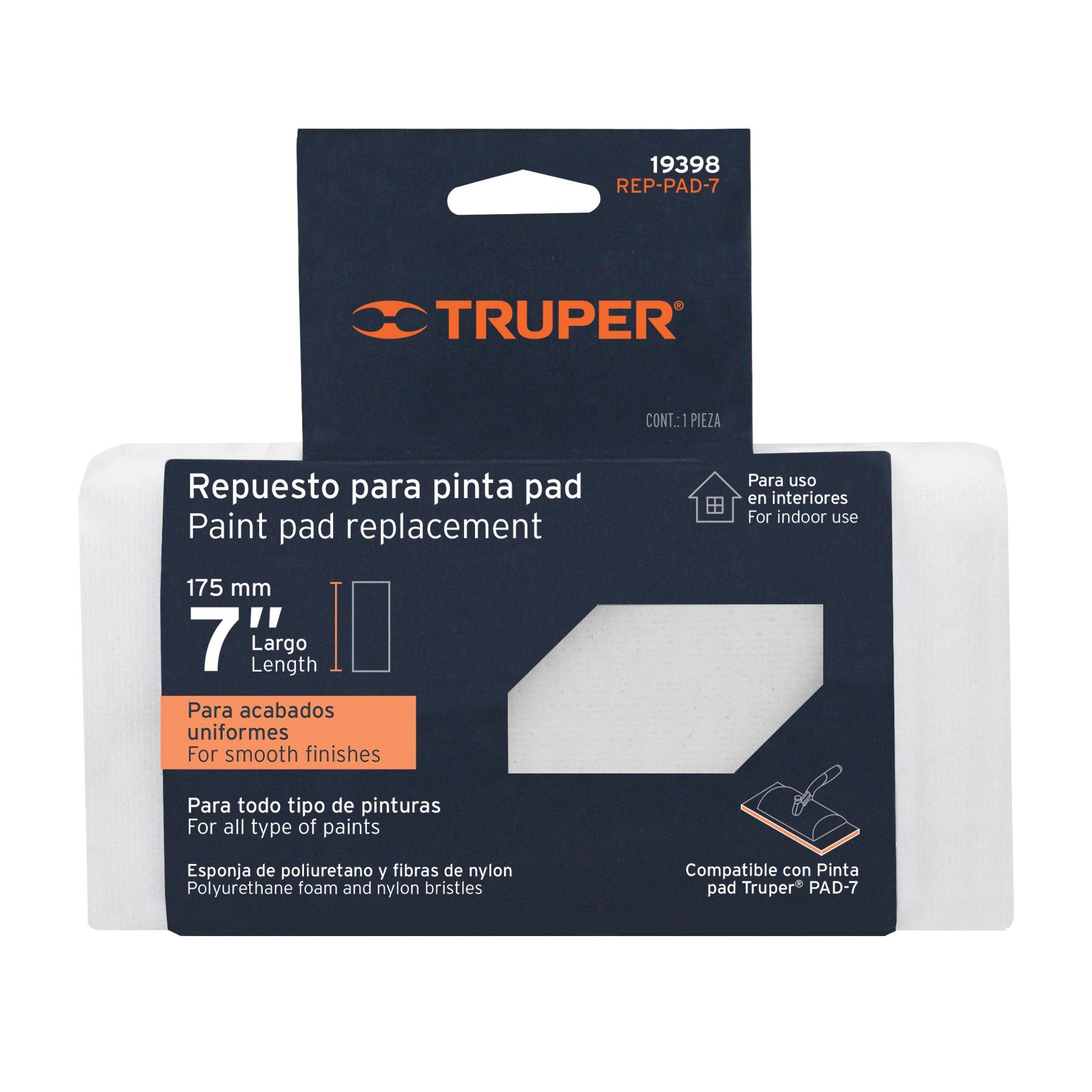 Repuesto para pinta pad, 7", Truper