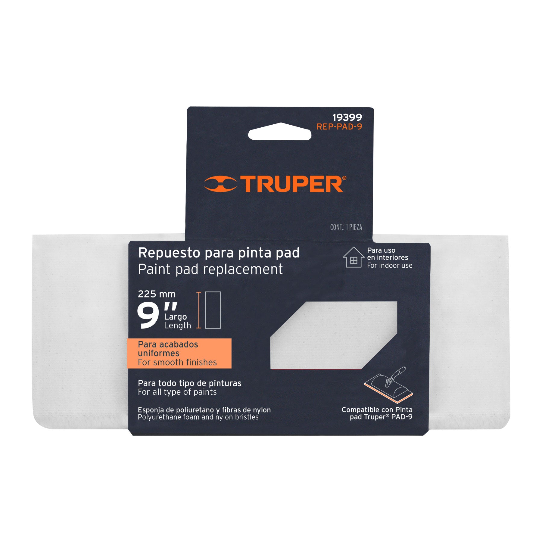 Repuesto para pinta pad, 9", Truper