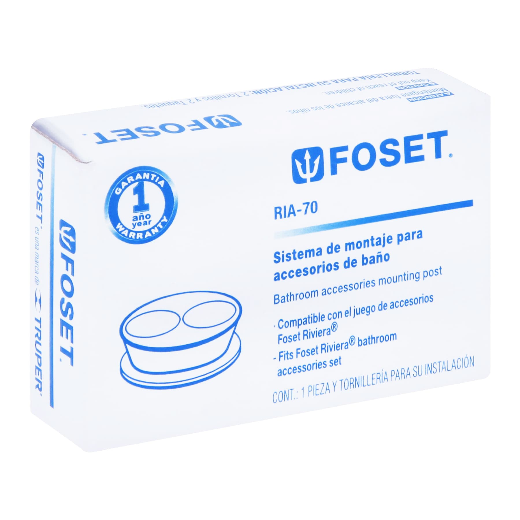 Sistema para montaje de accesorios para baño, Foset Riviera