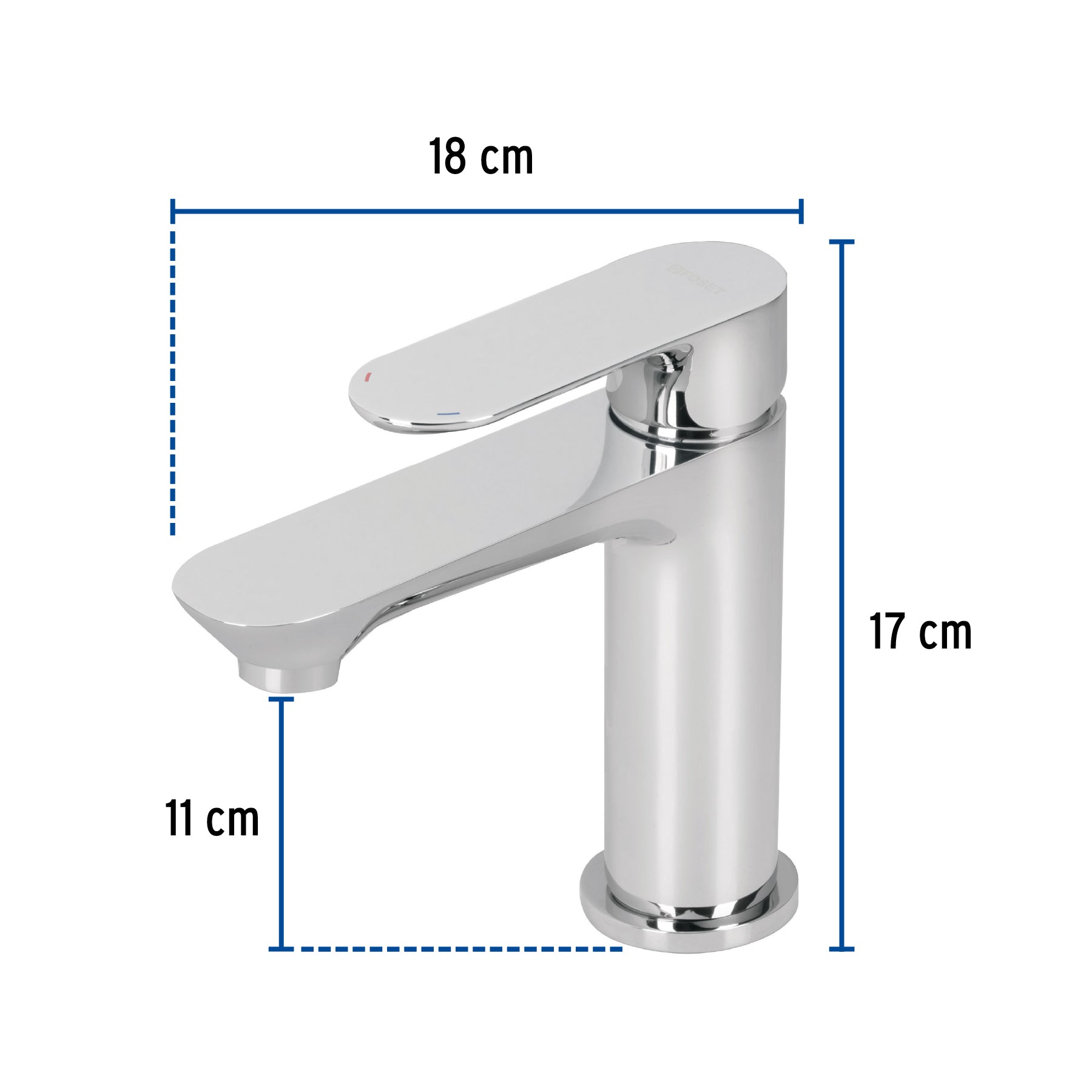 Monomando corto para lavabo, cromo, Foset RIVIERA