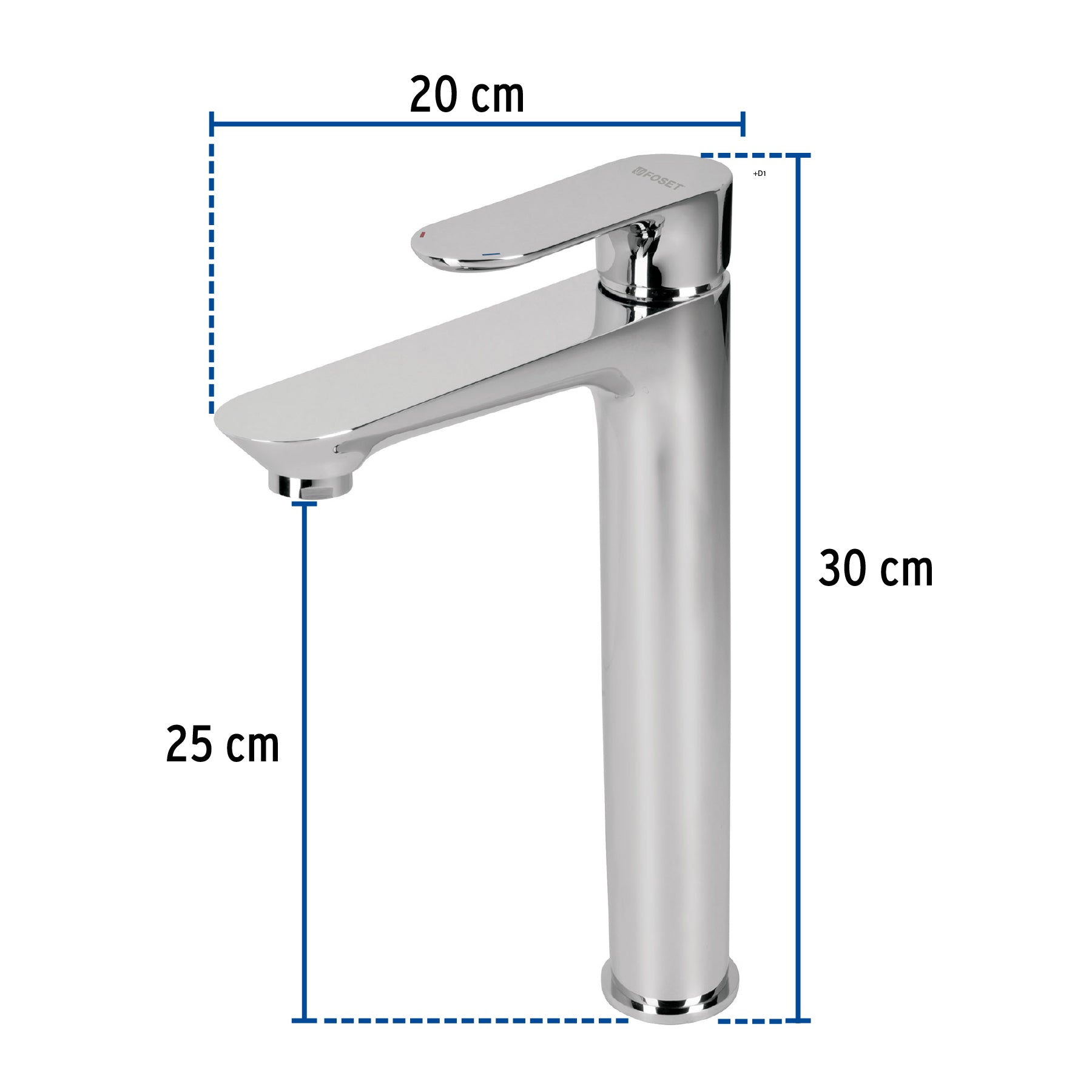 Monomando alto para lavabo, cromo, Foset RIVIERA