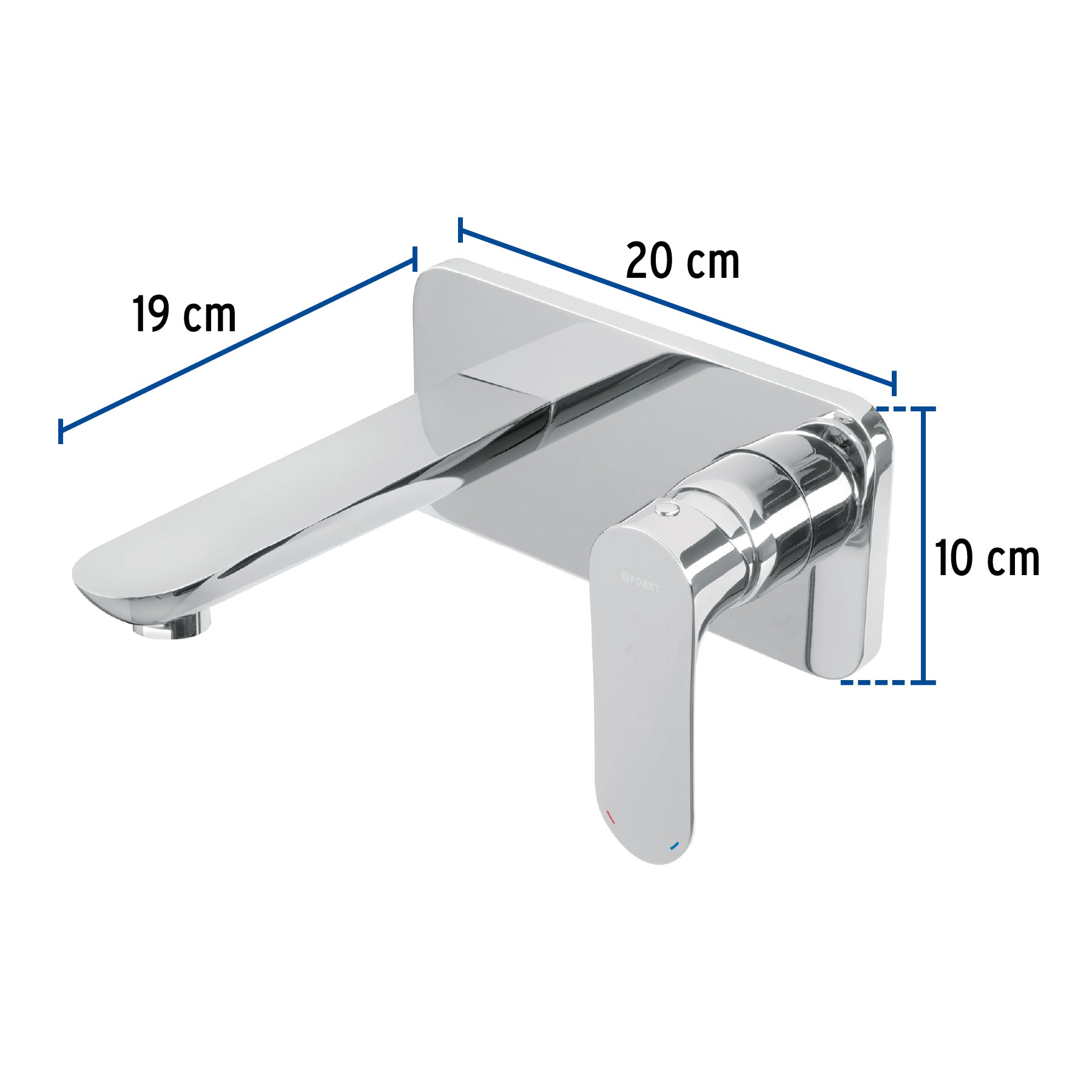 Monomando a pared para lavabo, cromo, Foset RIVIERA