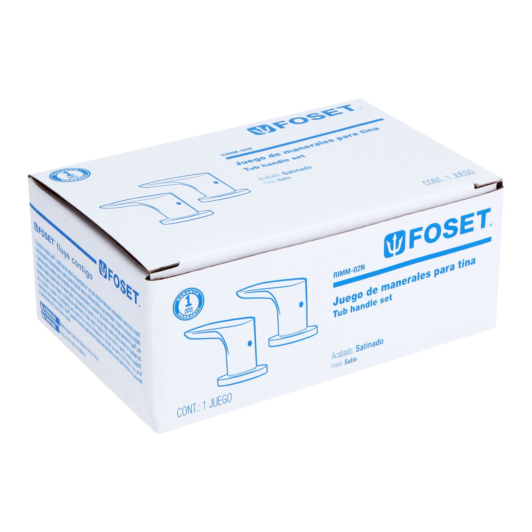 Juego de manerales de palanca para tina, satin, Riviera